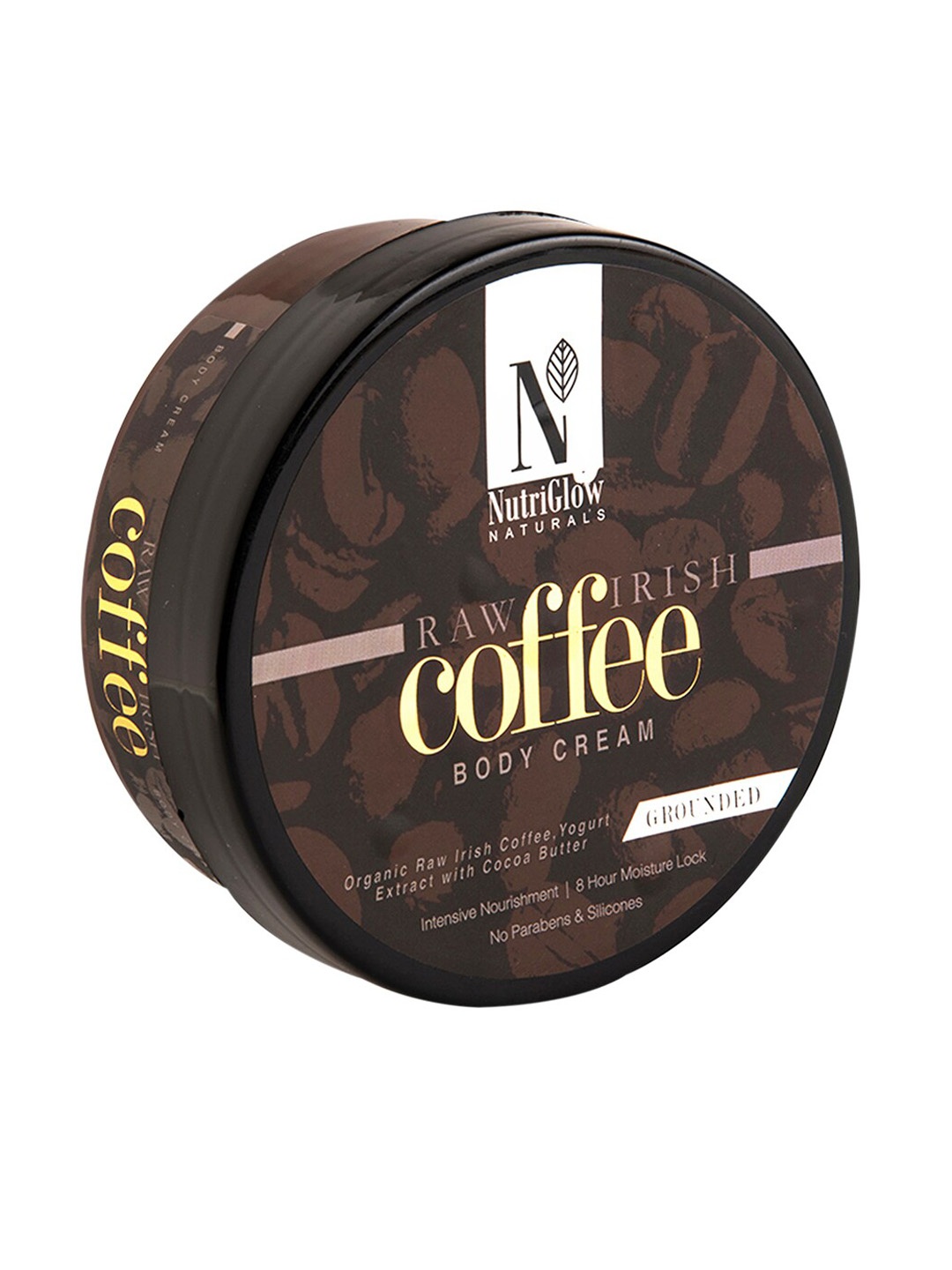 

NutriGlow Naturals Raw Irish Coffee Body Cream with Cocoa Butter for Sun Protection - 200g, Coffee brown