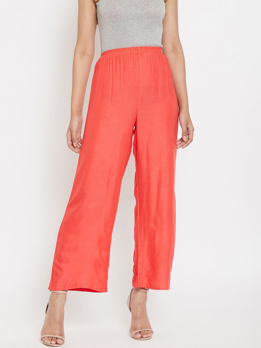 

Evalona Women Coral Knitted Ethnic Palazzos