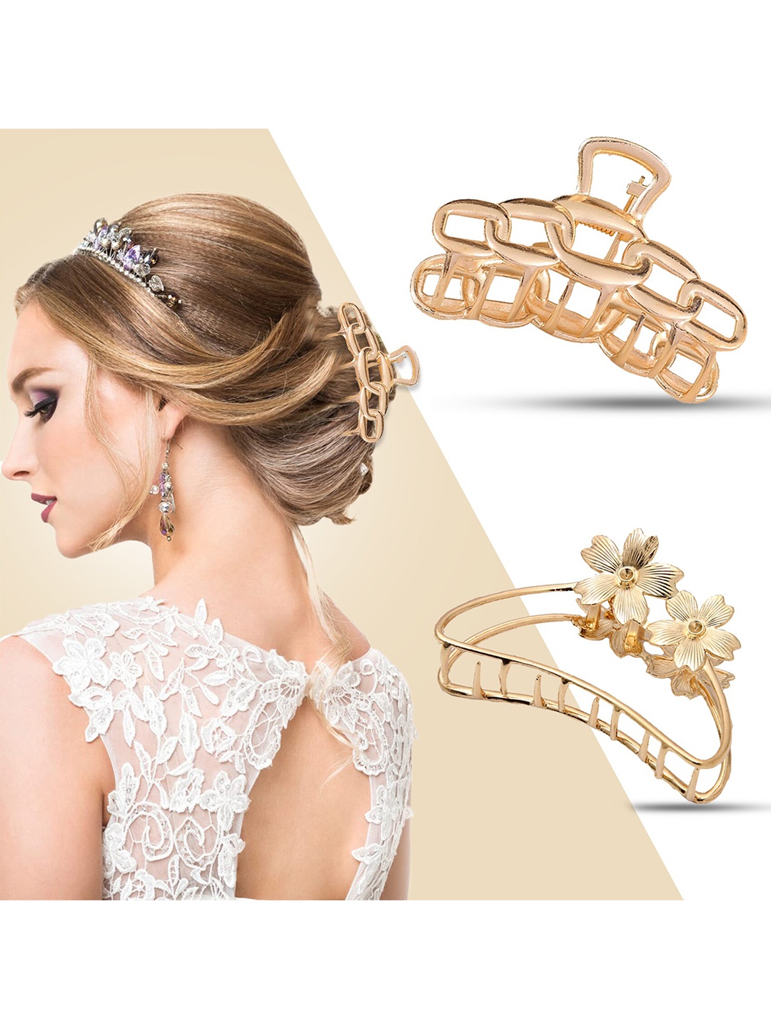 

Krelin Women Gold-Toned Set of 2 Claw Clips