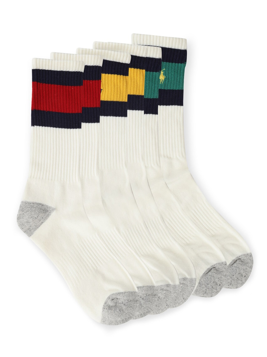 

Polo Ralph Lauren Men Pack Of 3 White Patterned Cotton Socks