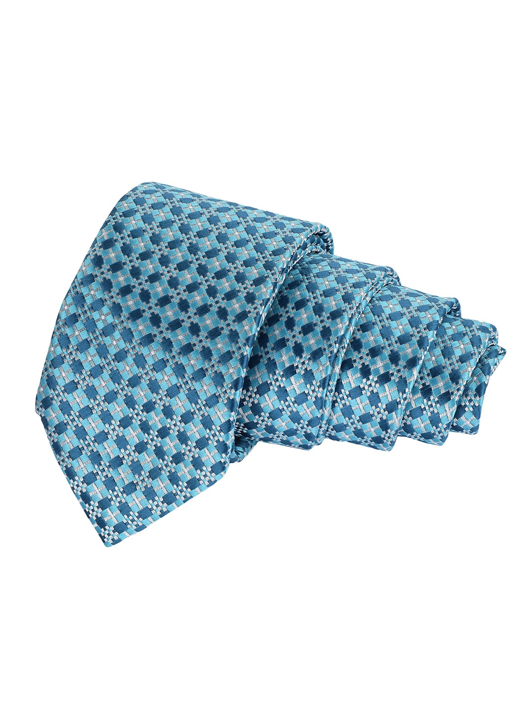 

Alvaro Castagnino Men Turquoise Blue & White Skinny Tie