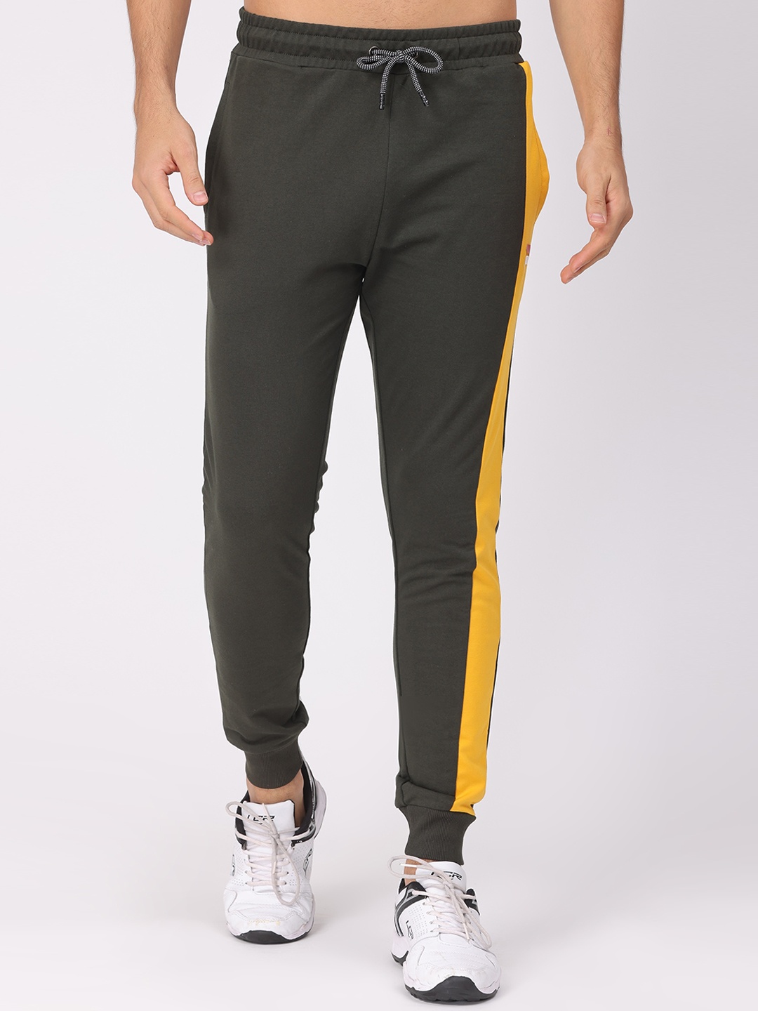 

POLONIUM Men Olive Rapid Dry Jogger Track Pants