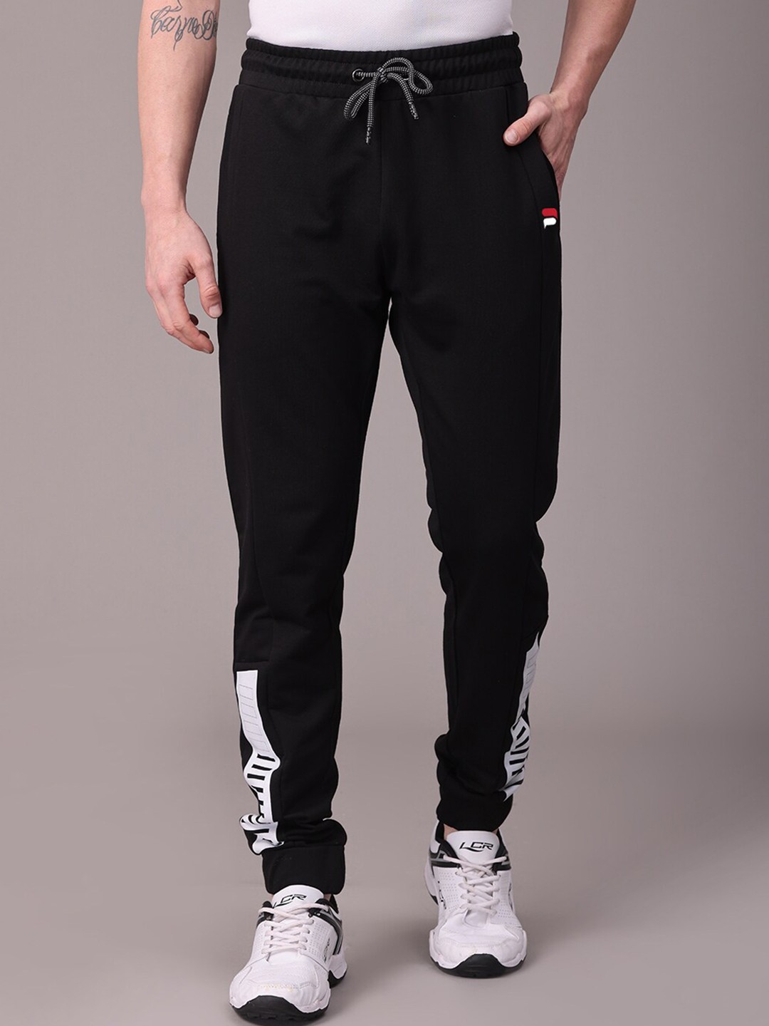 

POLONIUM Men Black Solid Jogger Track pant
