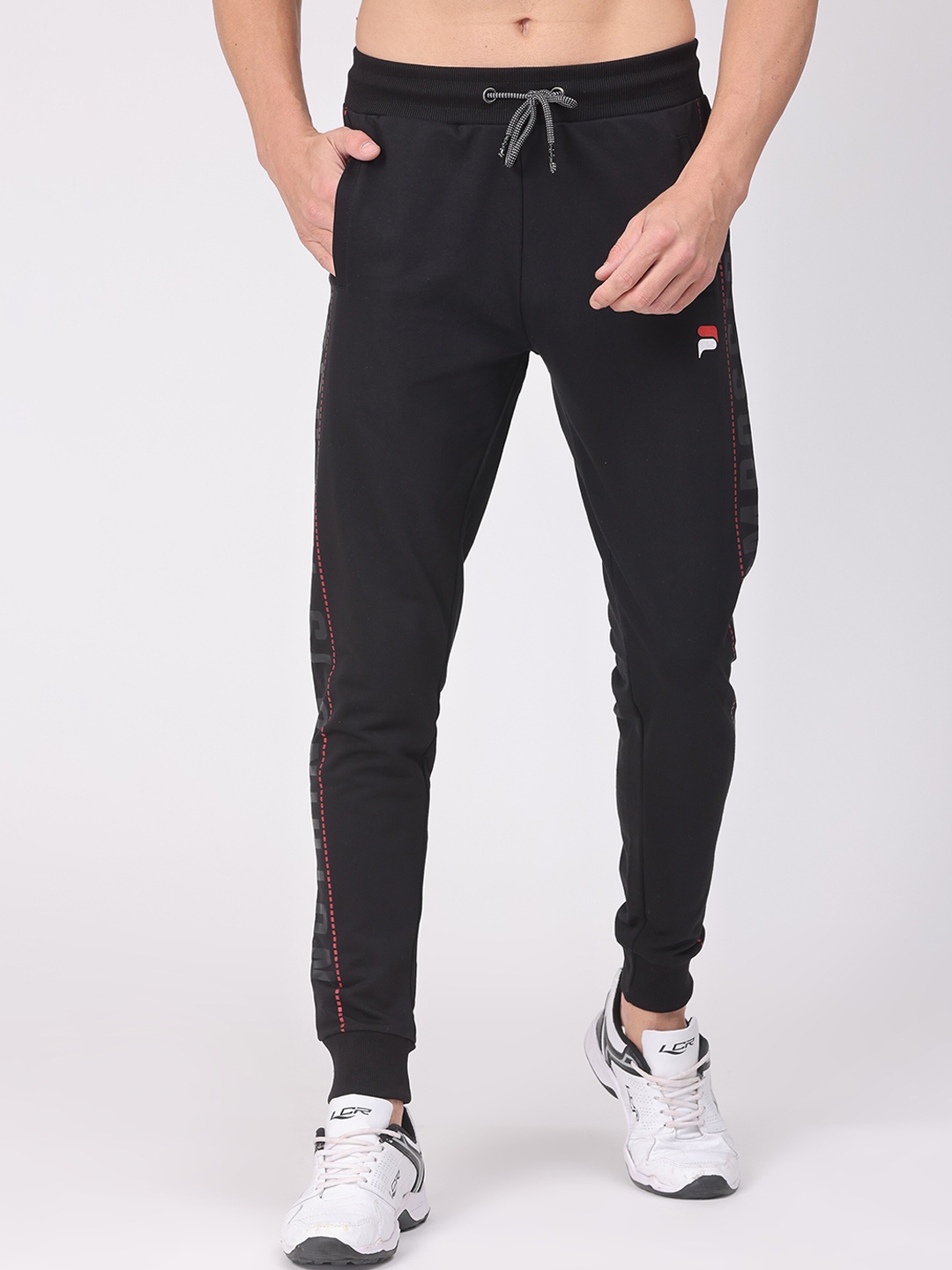 

POLONIUM Men Black Solid Jogger Track pant