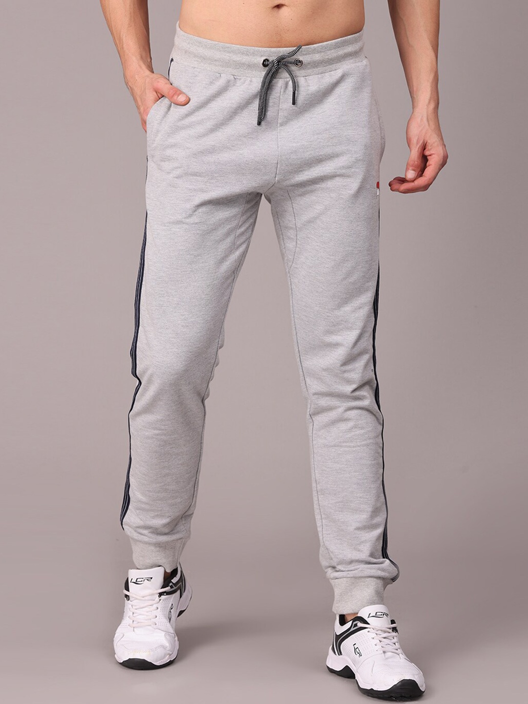 

POLONIUM Men Grey Solid Jogger Track pant