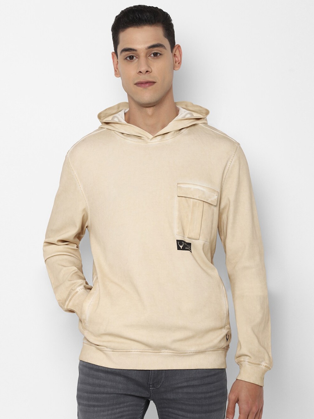 

Allen Solly Sport Men Cream-Coloured Hooded Sweatshirt