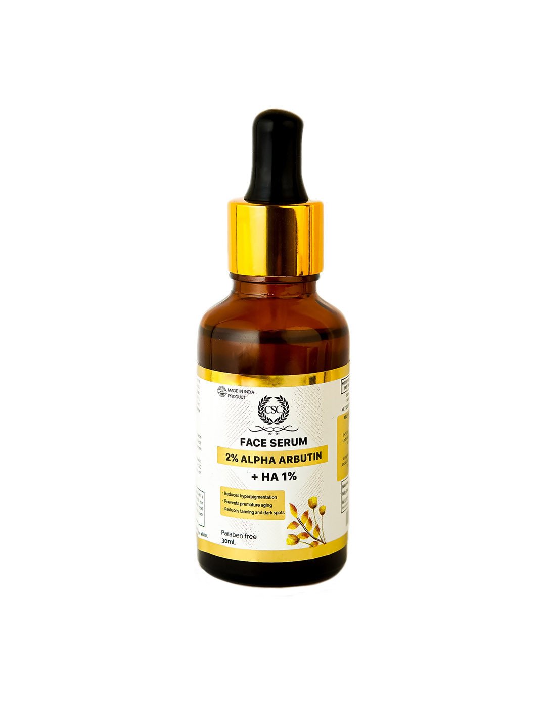

CSC 2% Alpha Arbutin Face Serum With 1% Hyaluronic Acid for All Skin Types - 30 ml, White