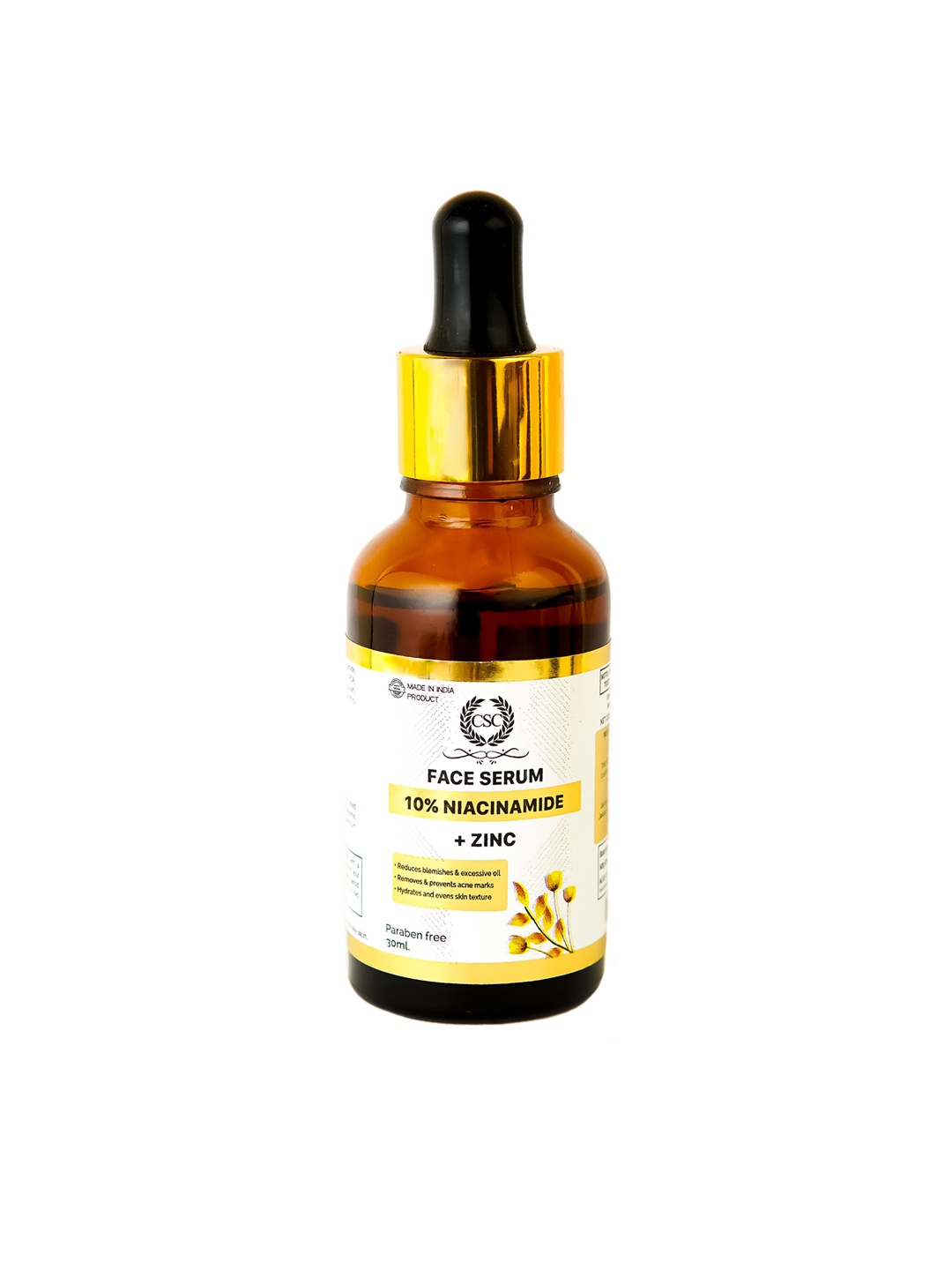 

CSC 10% Niacinamide+Zinc Face Serum to Reduce Blemishes, Excess Oil - 30ml, White