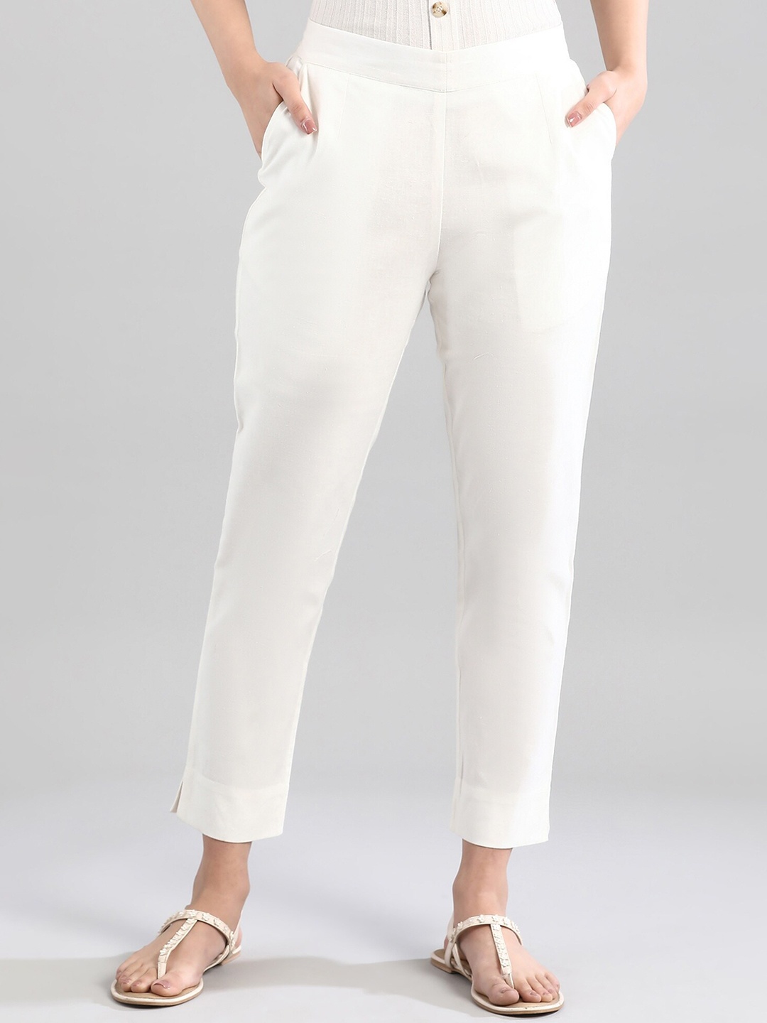 

AURELIA Women White Slip-On Trouser