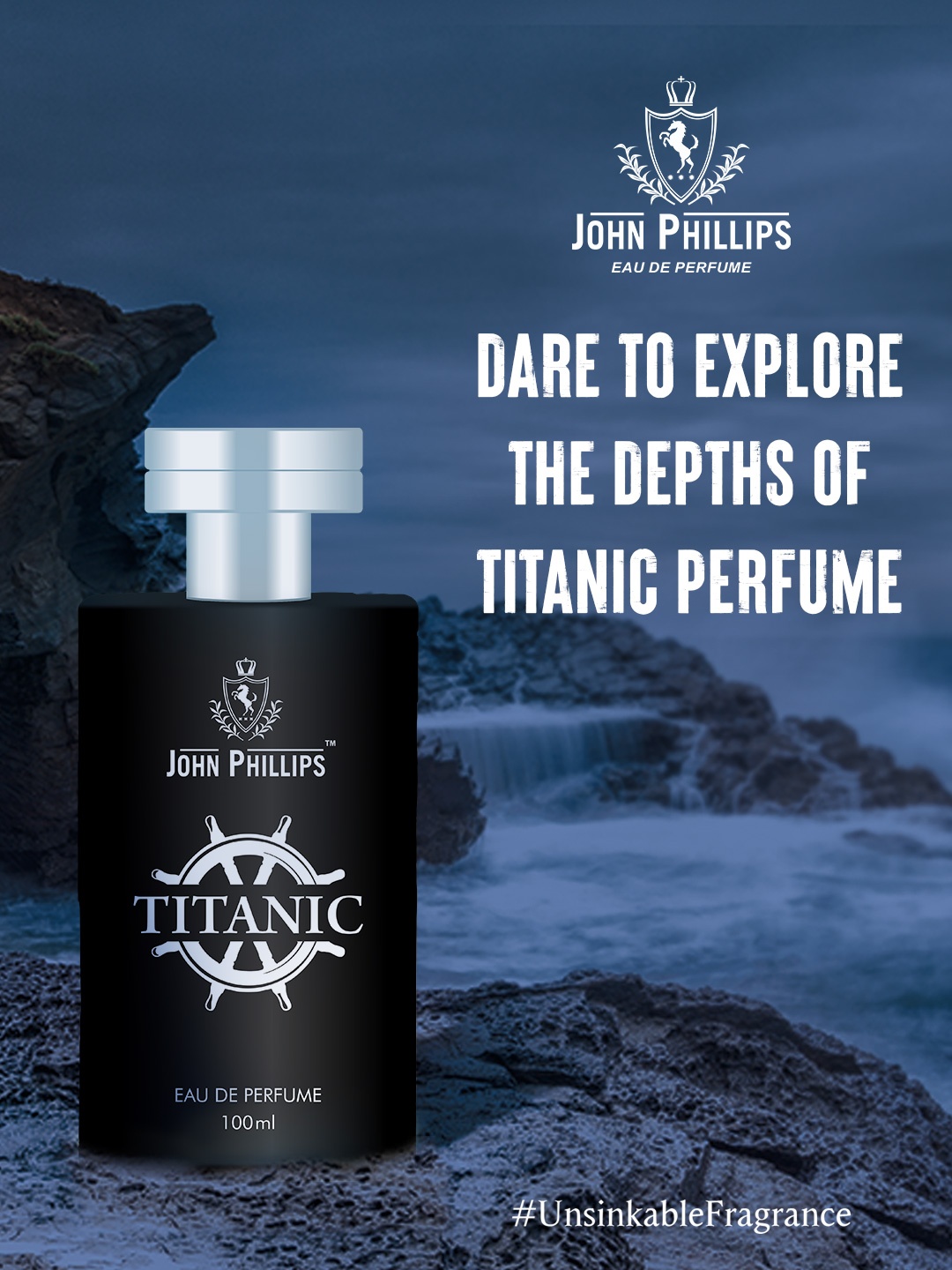 

JOHN PHILLIPS Titanic Daily Casual Wear & Party Wear Eau De French Perfume 100ml, Black