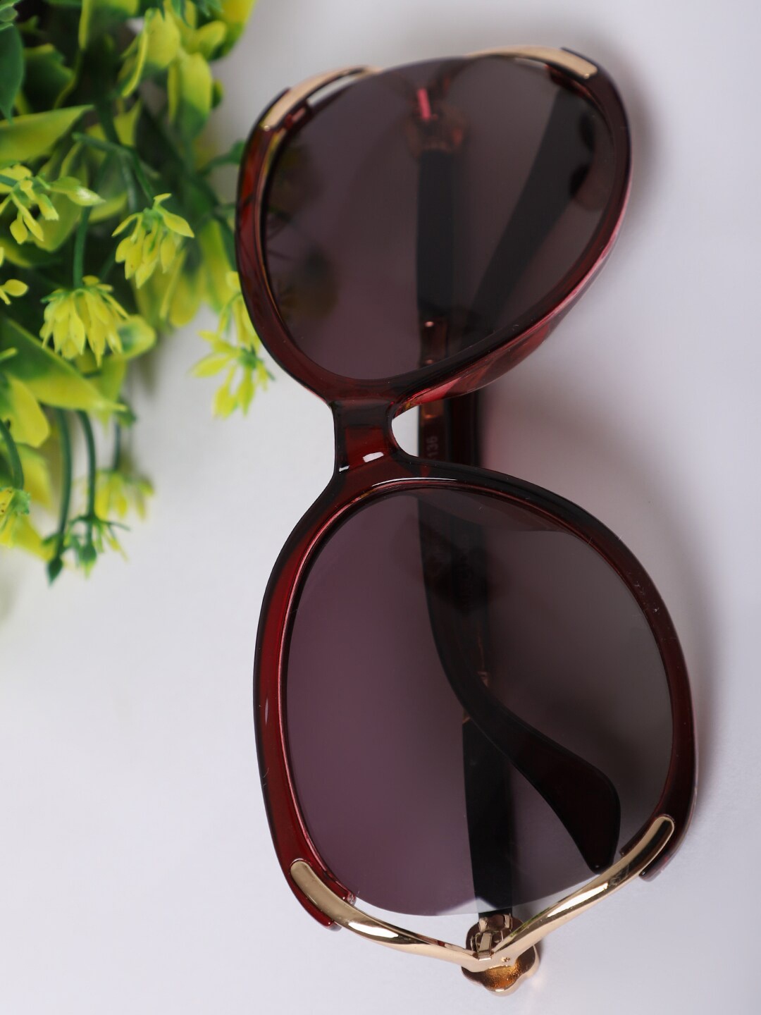 

MARC LOUIS Women Purple Lens & Red Aviator Sunglasses with UV Protected Lens, Maroon