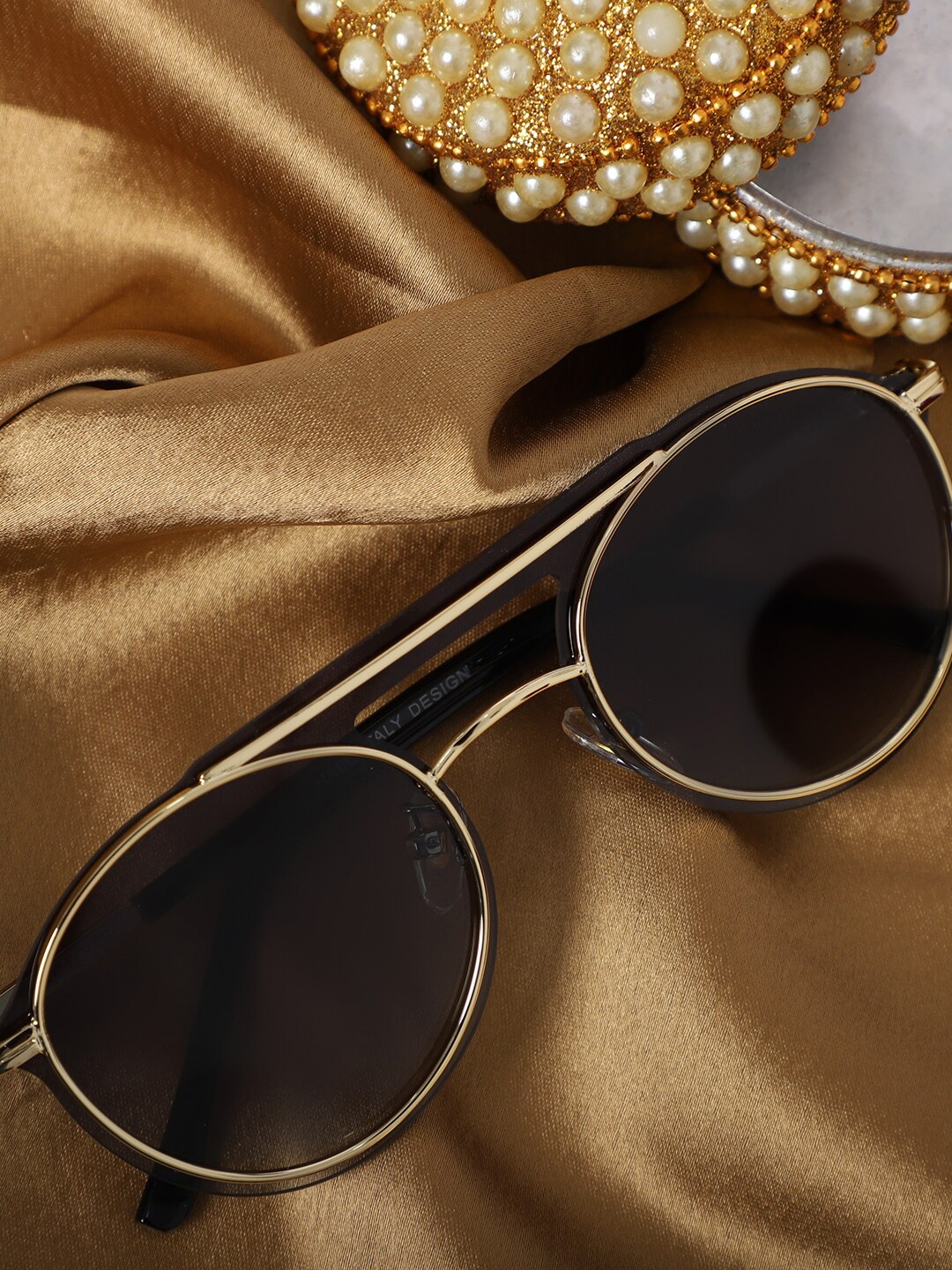 

MARC LOUIS Women Green Lens Aviator Sunglasses with UV Protected Lens