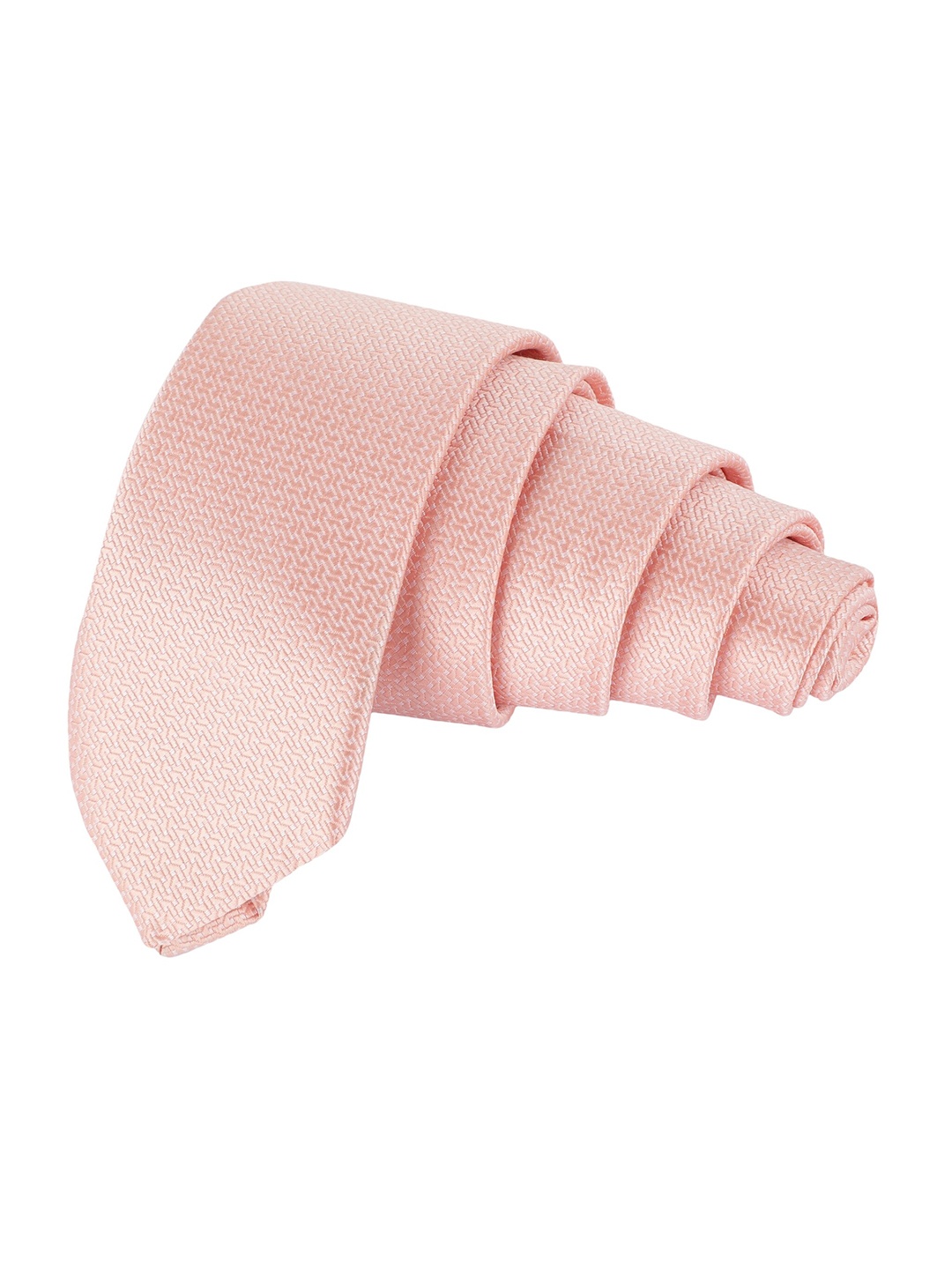 

Alvaro Castagnino Men Peach-Coloured Woven Design Ascot Tie