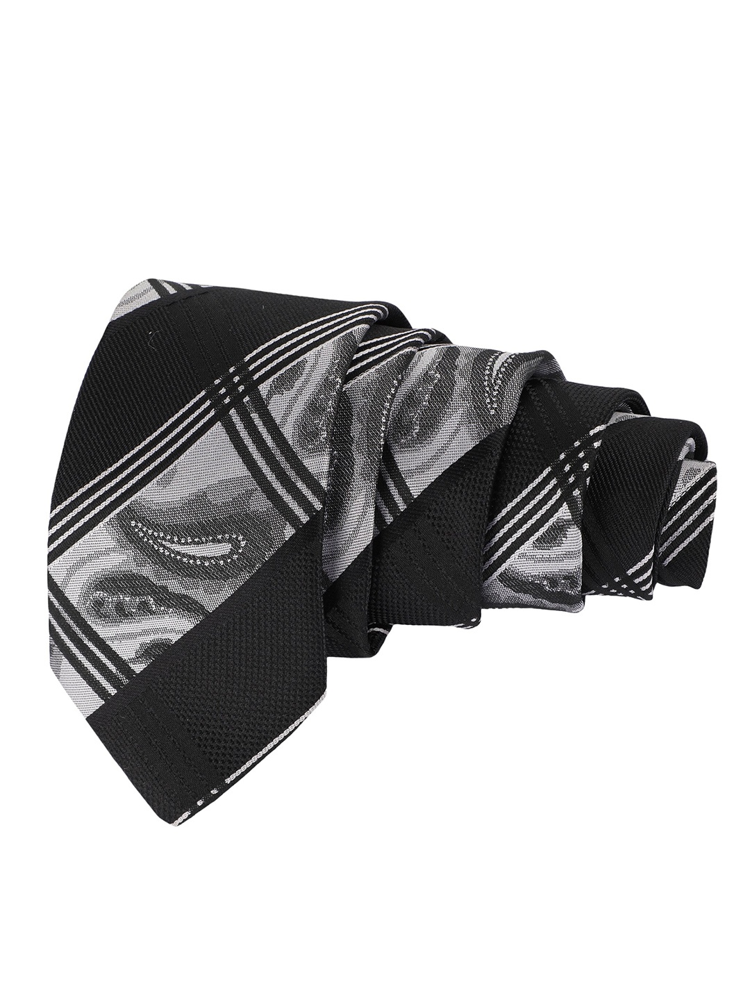 

Alvaro Castagnino Men Black Striped Skinny Tie