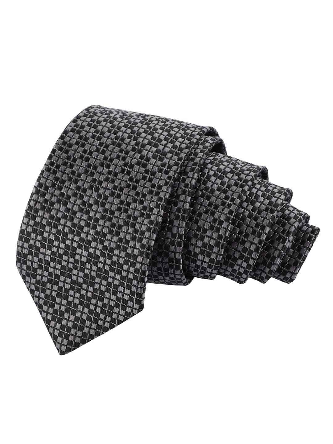

Alvaro Castagnino Men Black & White Printed Skinny Necktie