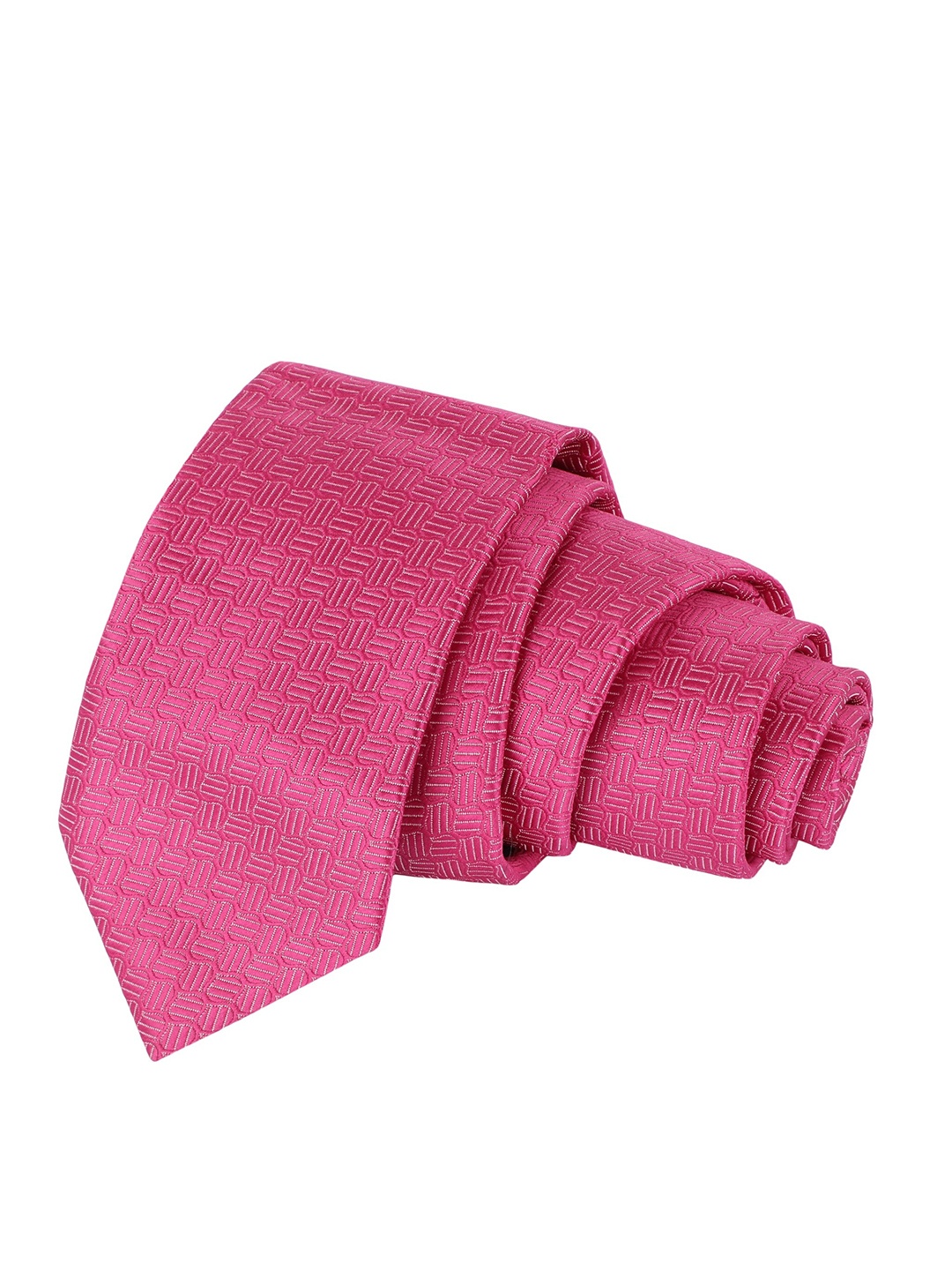 

Alvaro Castagnino Men Pink Woven Design Skinny Tie