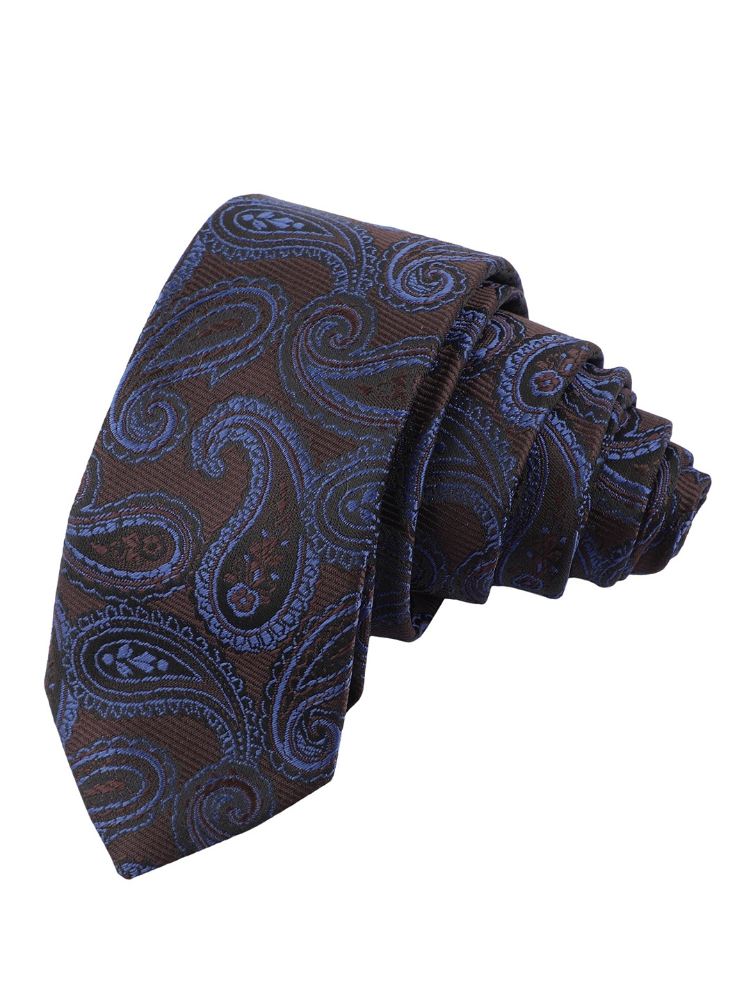 

Alvaro Castagnino Men Brown & Blue Printed Skinny Tie