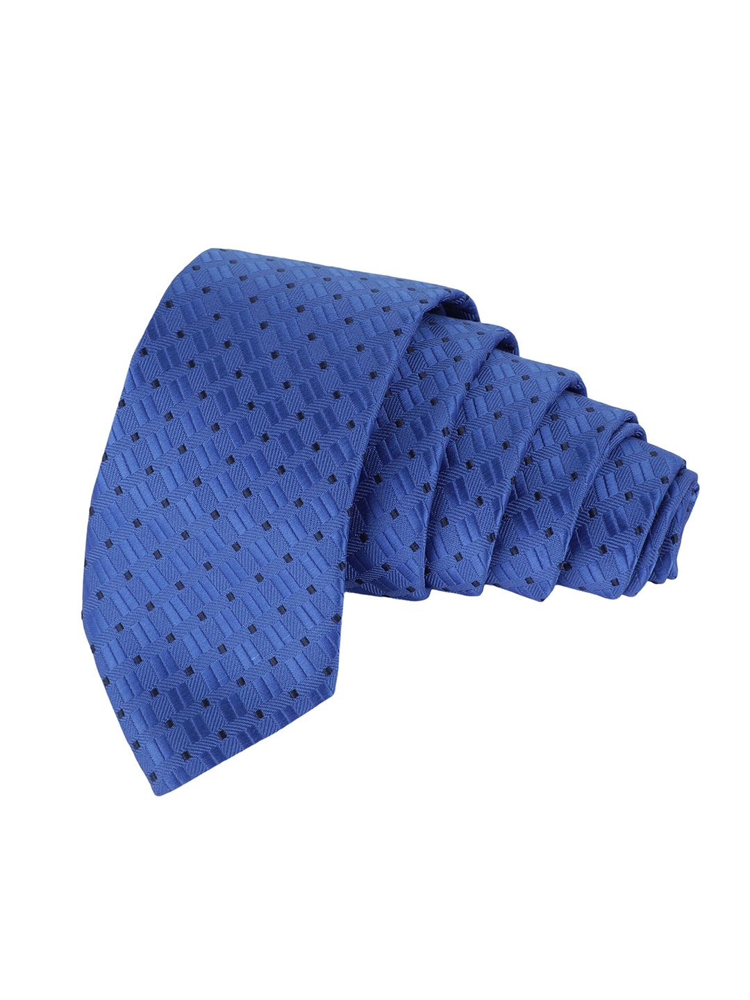 

Alvaro Castagnino Men Blue & Black Woven Design Skinny Tie