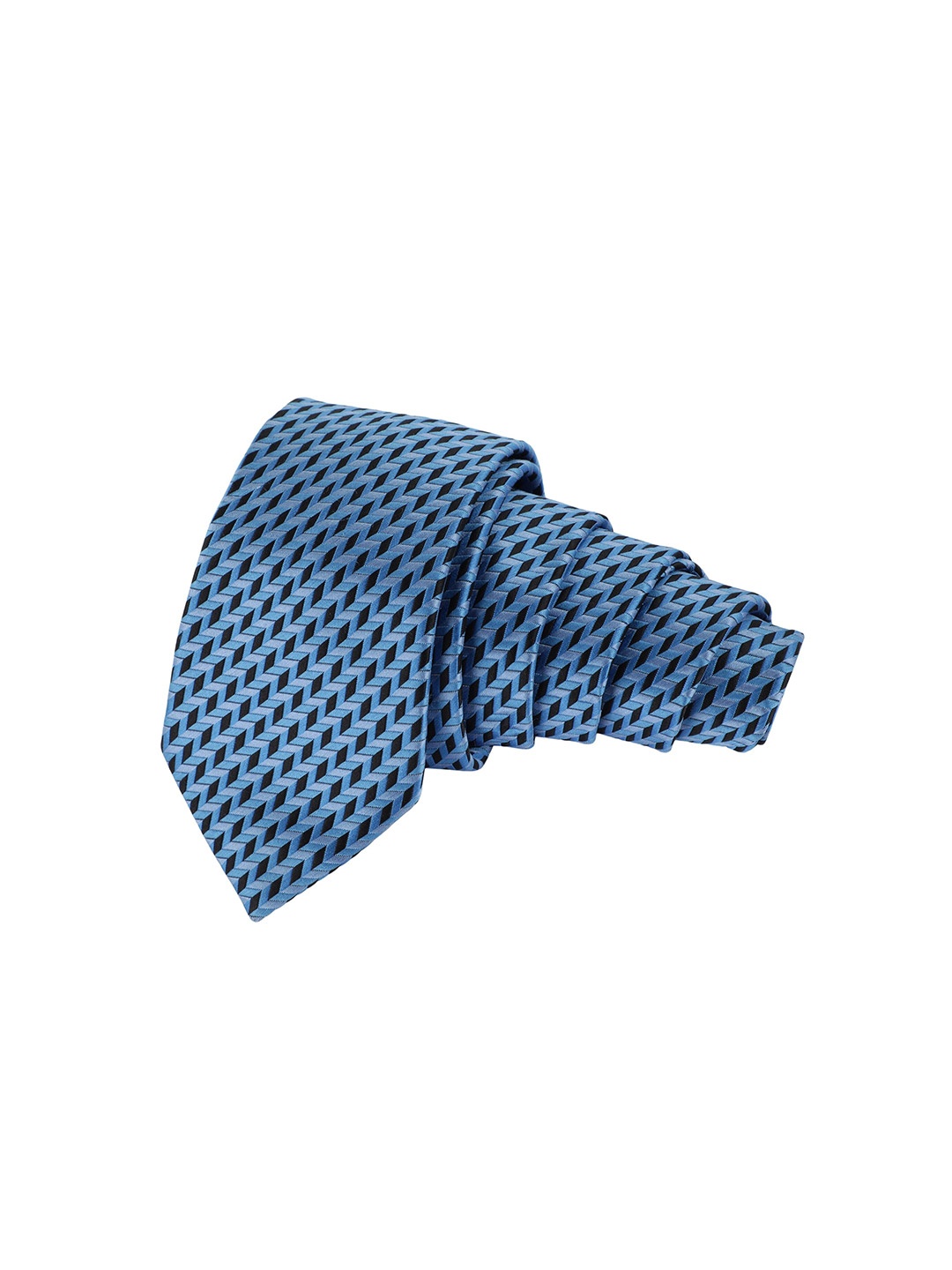 

Alvaro Castagnino Men Blue & Black Woven Design Skinny Tie