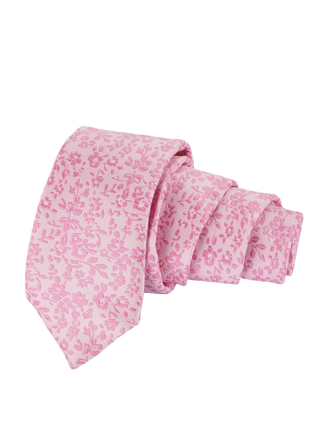 

Alvaro Castagnino Men Pink Woven Design Skinny Tie