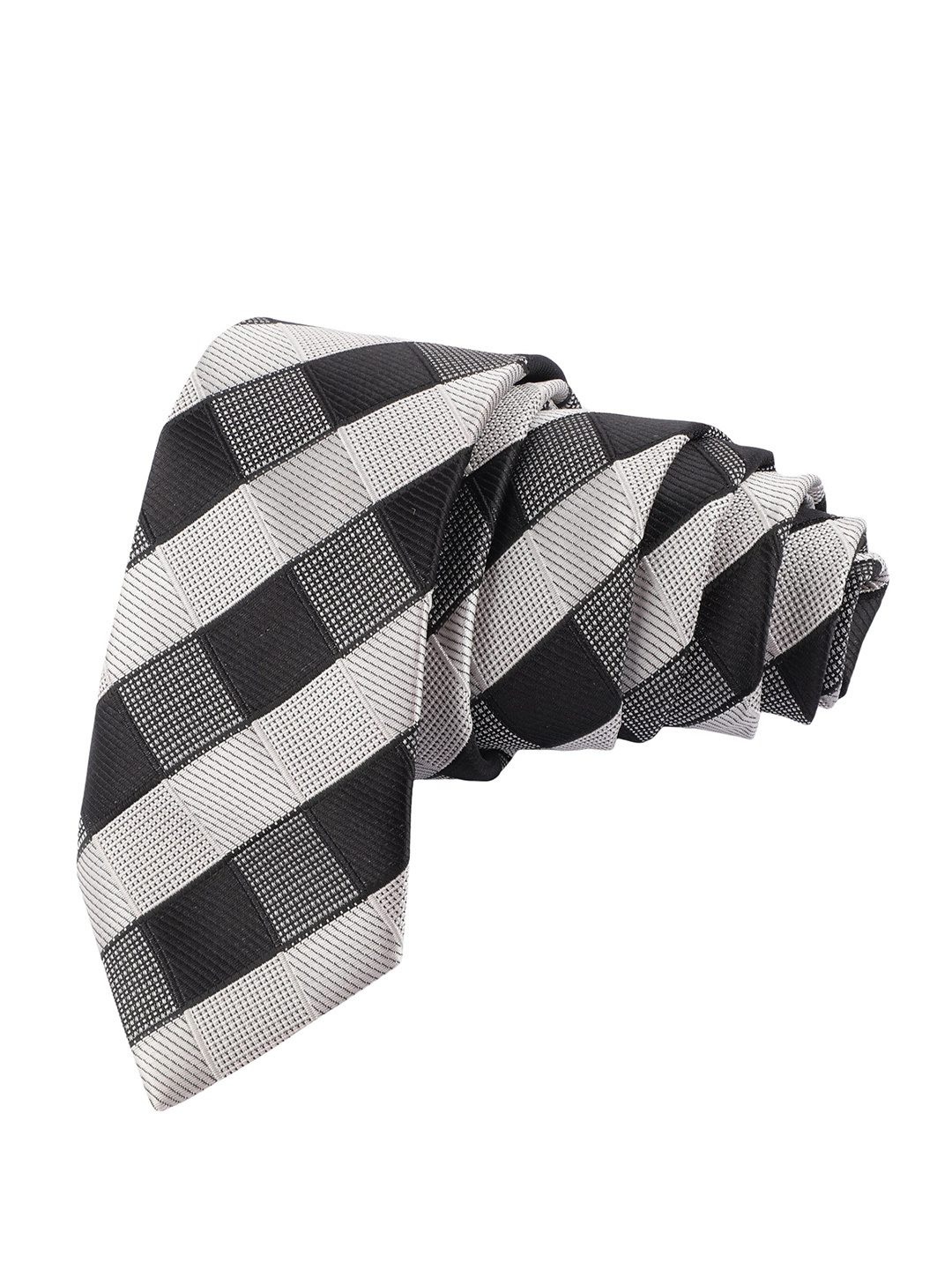 

Alvaro Castagnino Men White & Black Checked Skinny Tie
