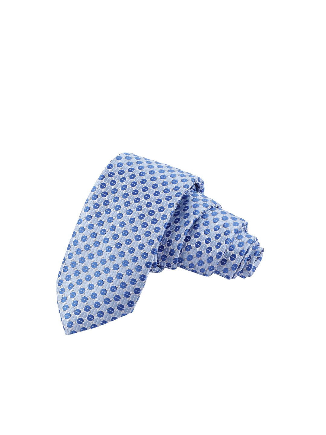 

Alvaro Castagnino Men Blue & White Woven Design Broad Tie