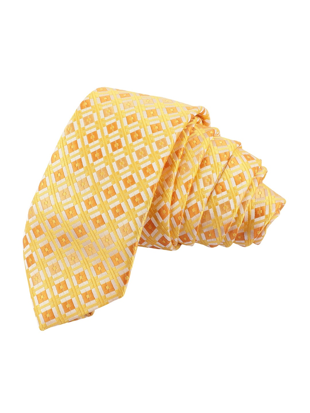 

Alvaro Castagnino Men Yellow & White Colourblocked Skinny Tie
