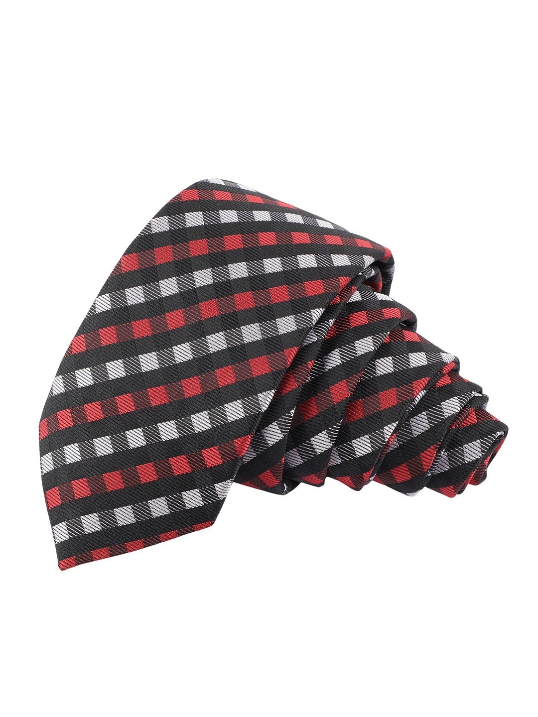 

Alvaro Castagnino Men Red & Black Checked Skinny Tie