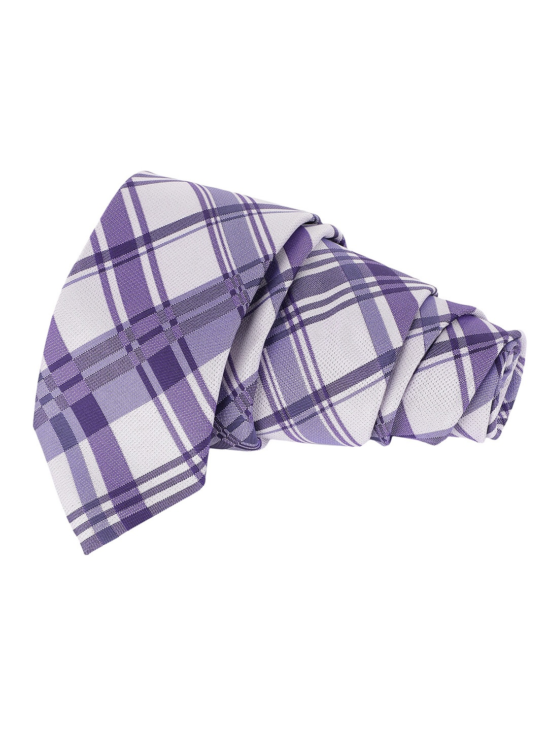 

Alvaro Castagnino Men Purple & White Checked Broad Tie