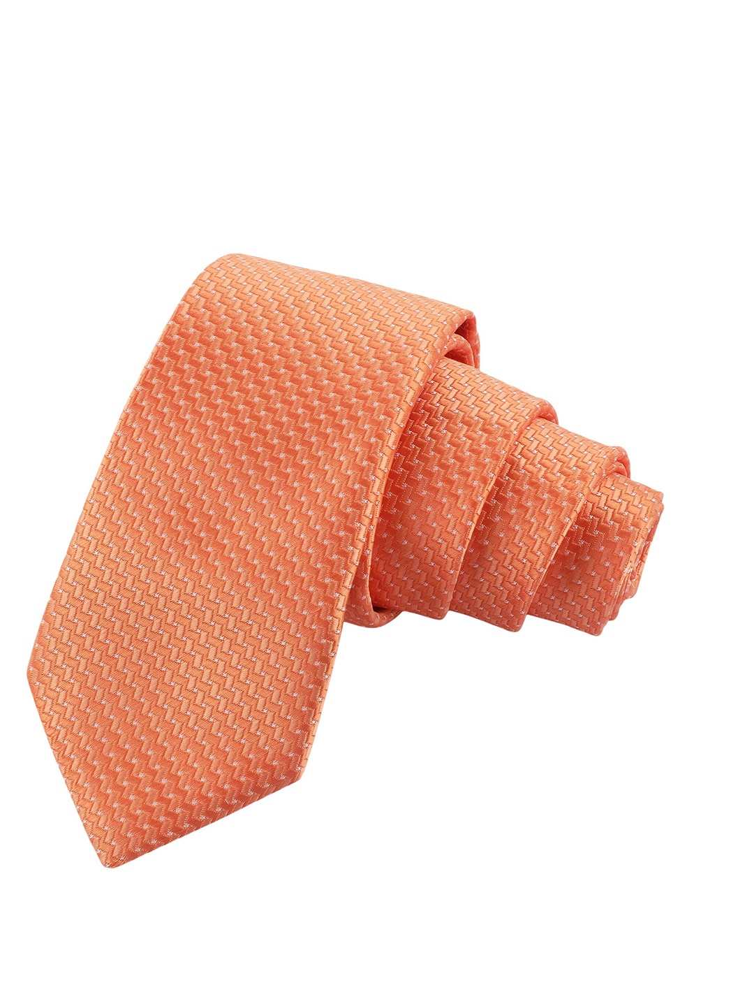 

Alvaro Castagnino Men Orange & Black Skinny Tie