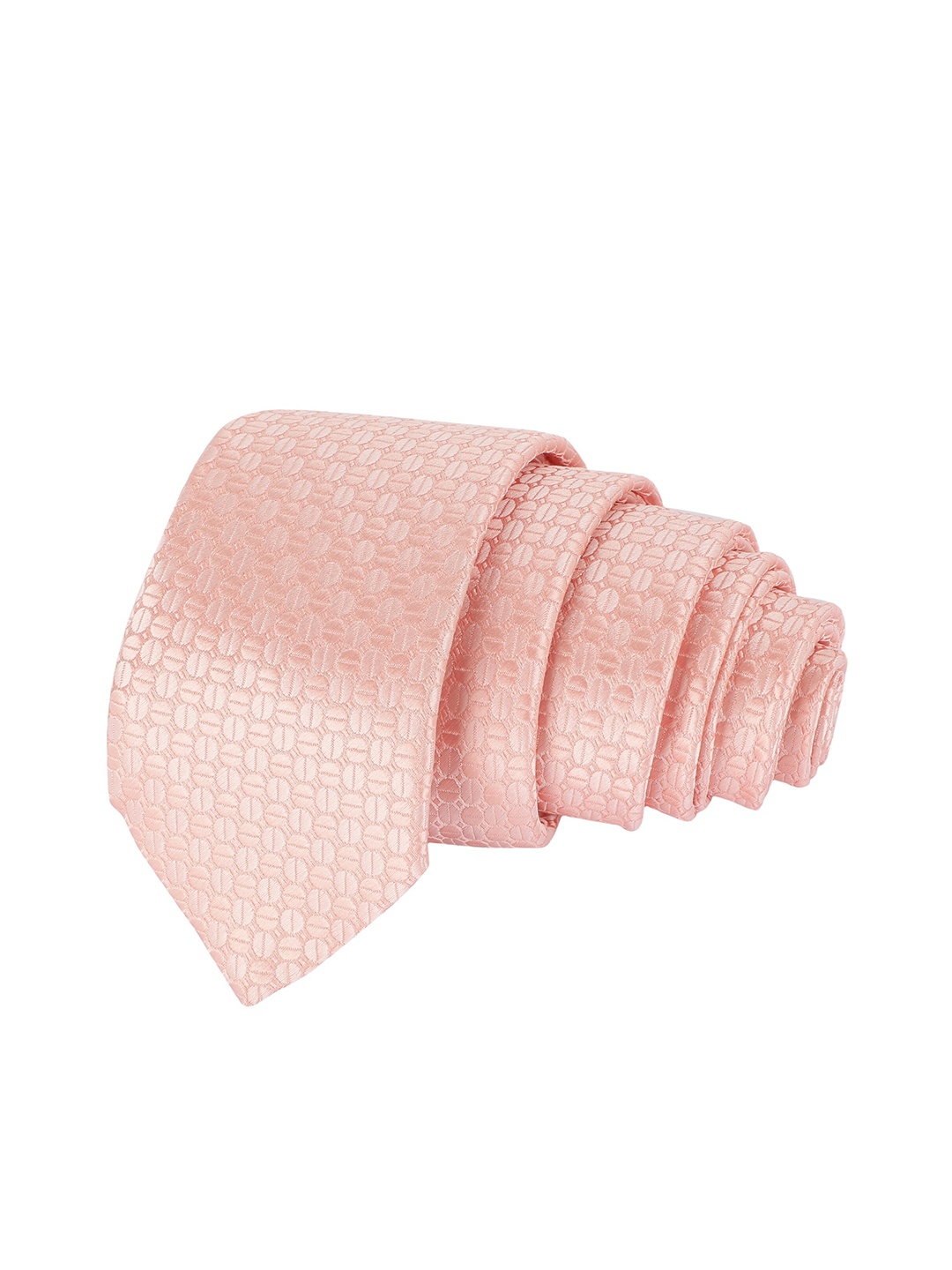 

Alvaro Castagnino Men Peach-Coloured Woven Design Ascot Tie