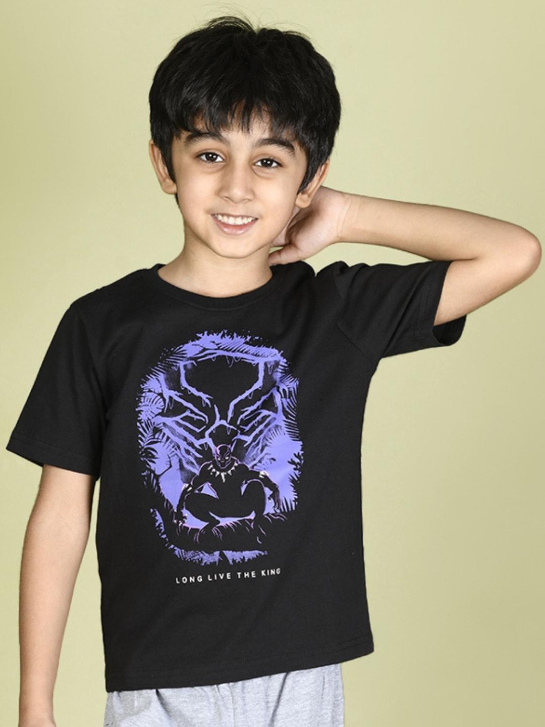 

Kids Unisex Black Panther Printed Pure Cotton T-shirt