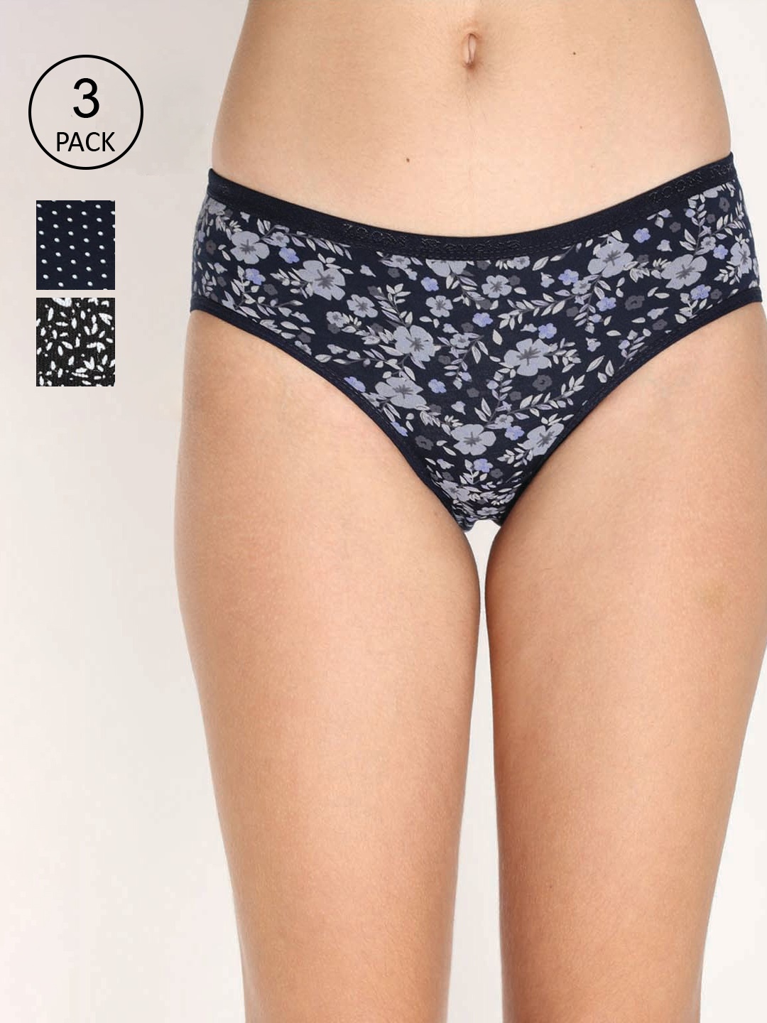 Reveira Women Pack Of 3 Assorted Hipster Briefs