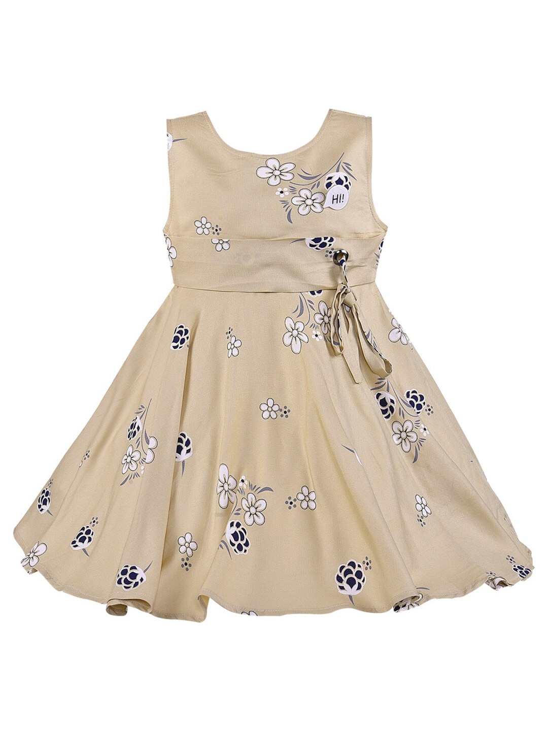 

Wish Karo Women Cream-Coloured Floral Printed Flared Dress