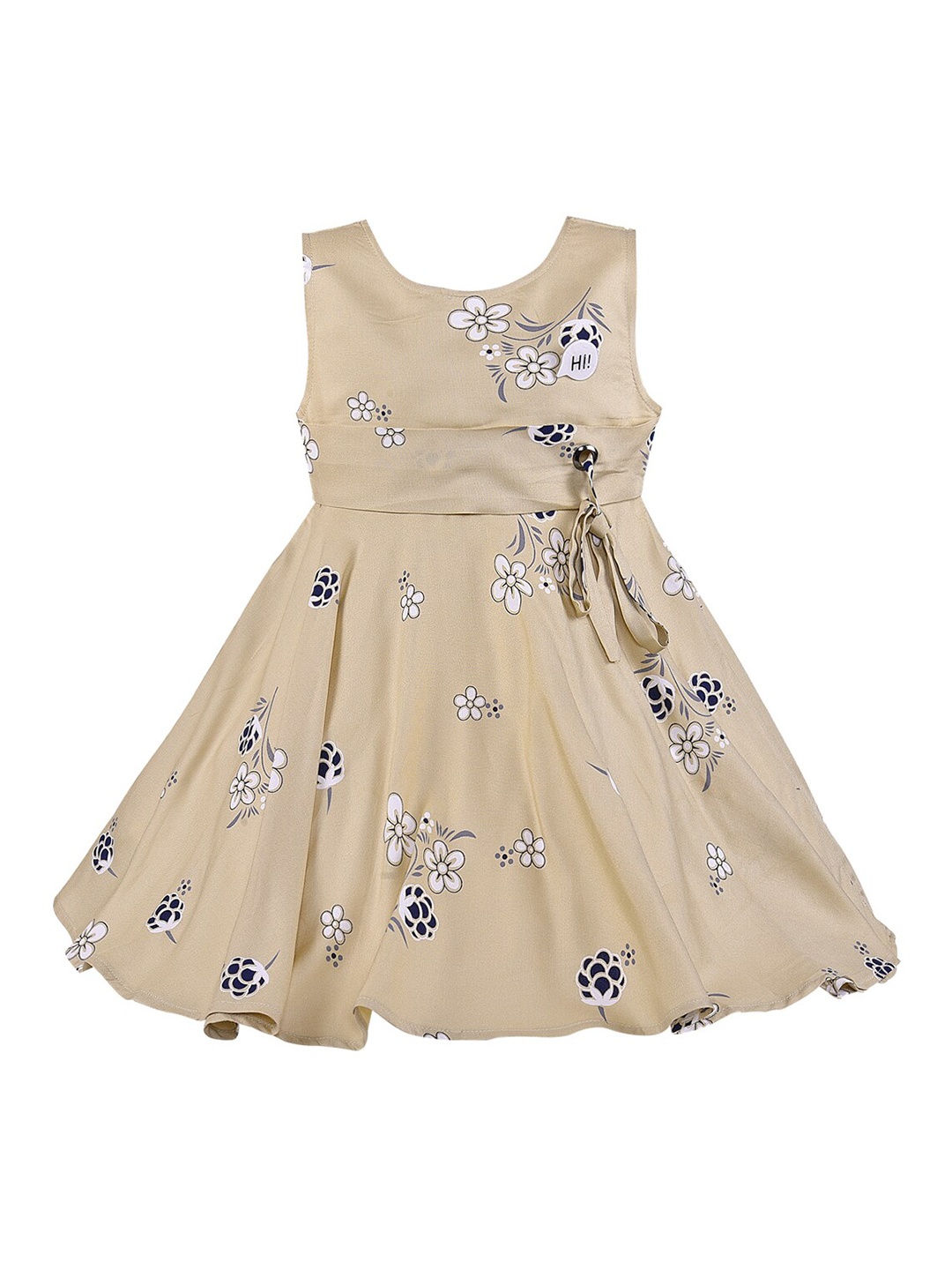 

Wish Karo Girls Cream-Coloured Floral Dress