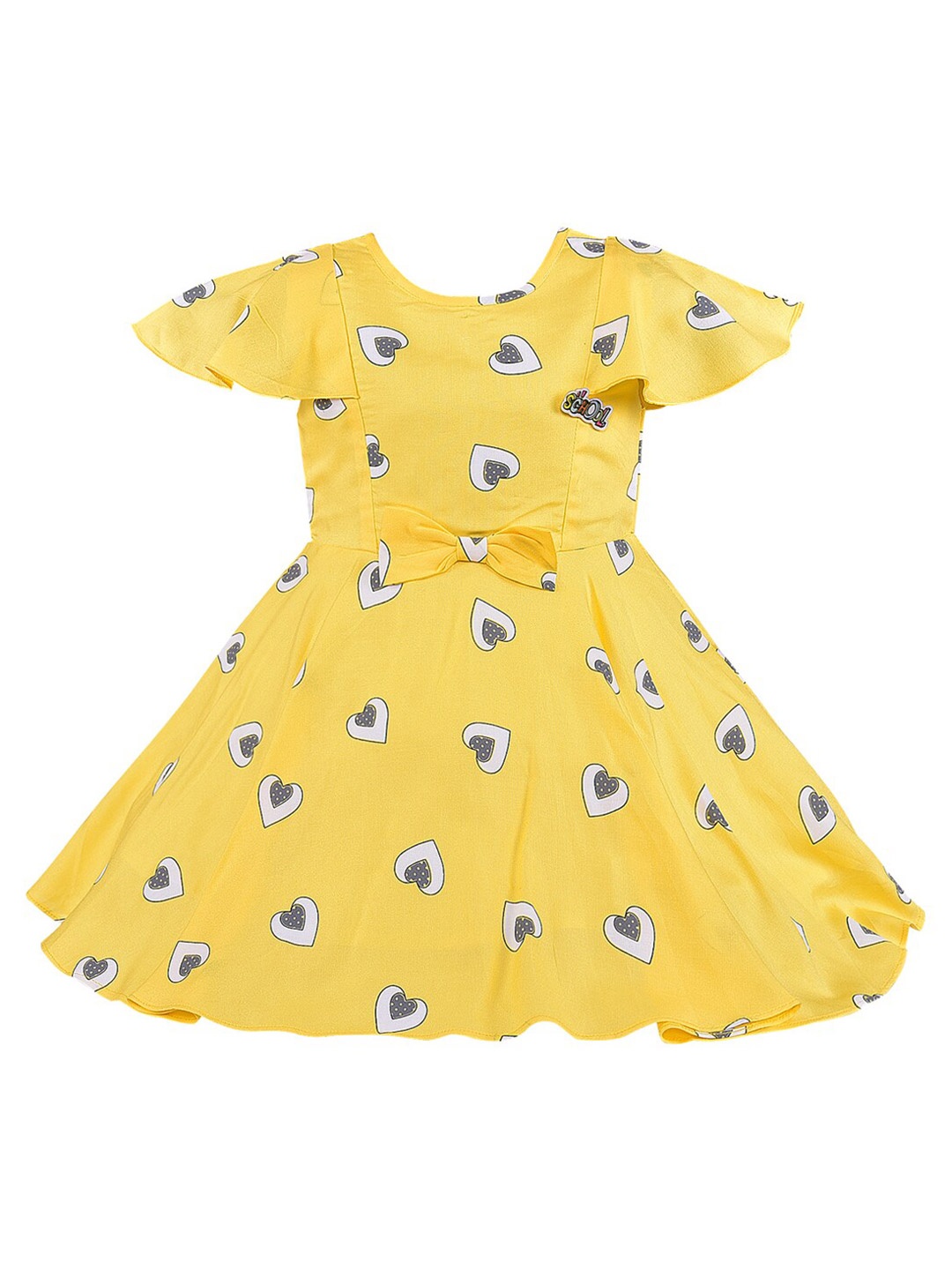 

Wish Karo Girls Yellow Printed Dress