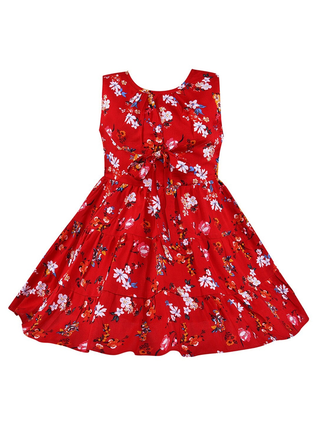 

Wish Karo Red Floral Fit And Flare Dress