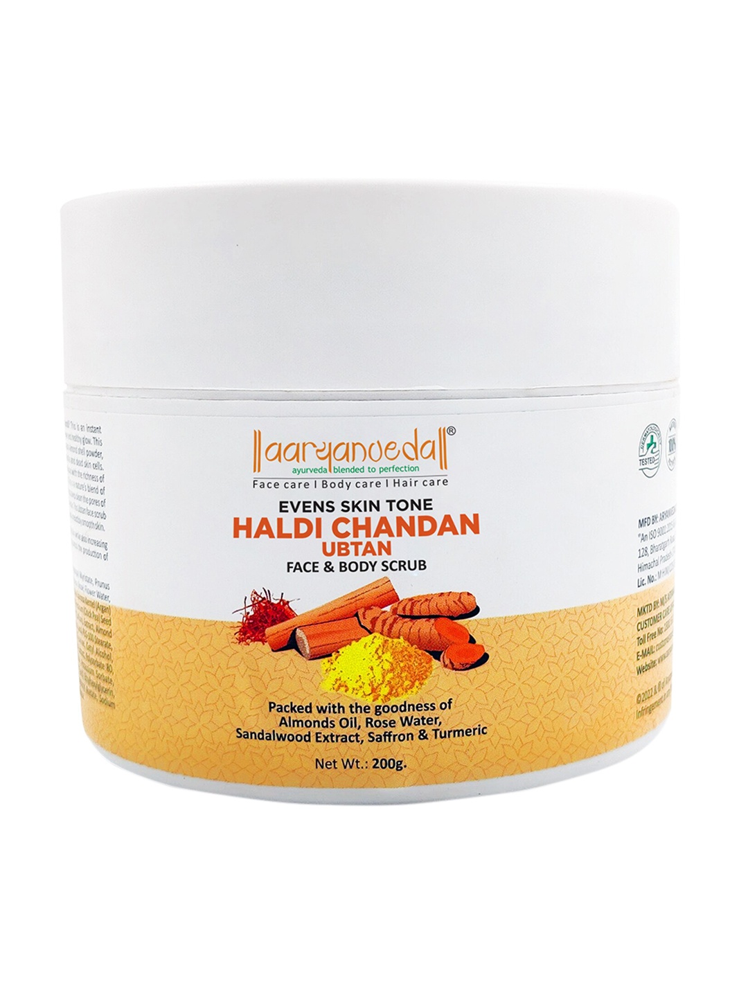 

Aryanveda Detan Face Scrub With Milk Proteins and AHA - 200g, Multi