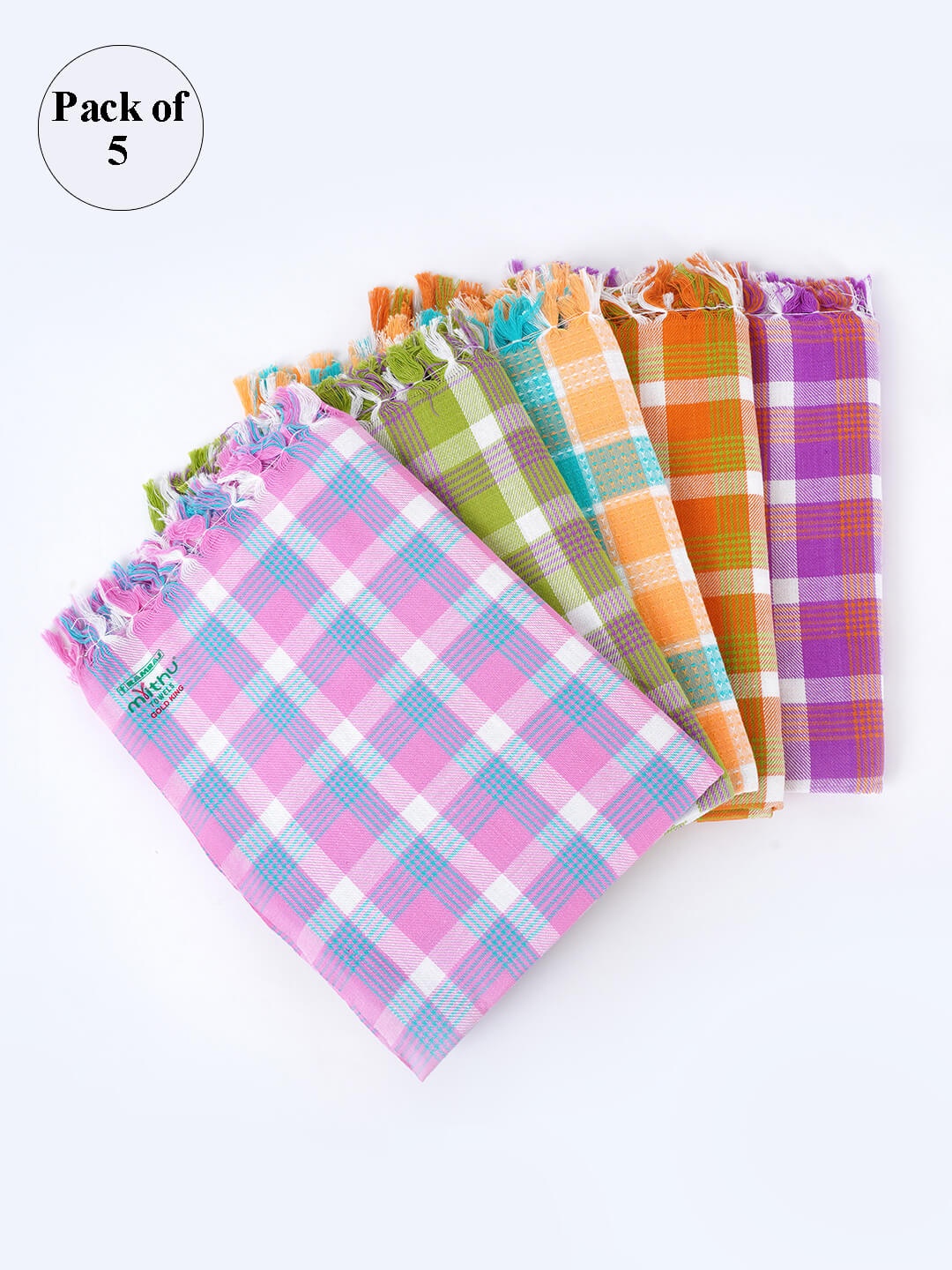 

Ramraj Set Of 5 Striped Pure Cotton Bath Towels, Pink