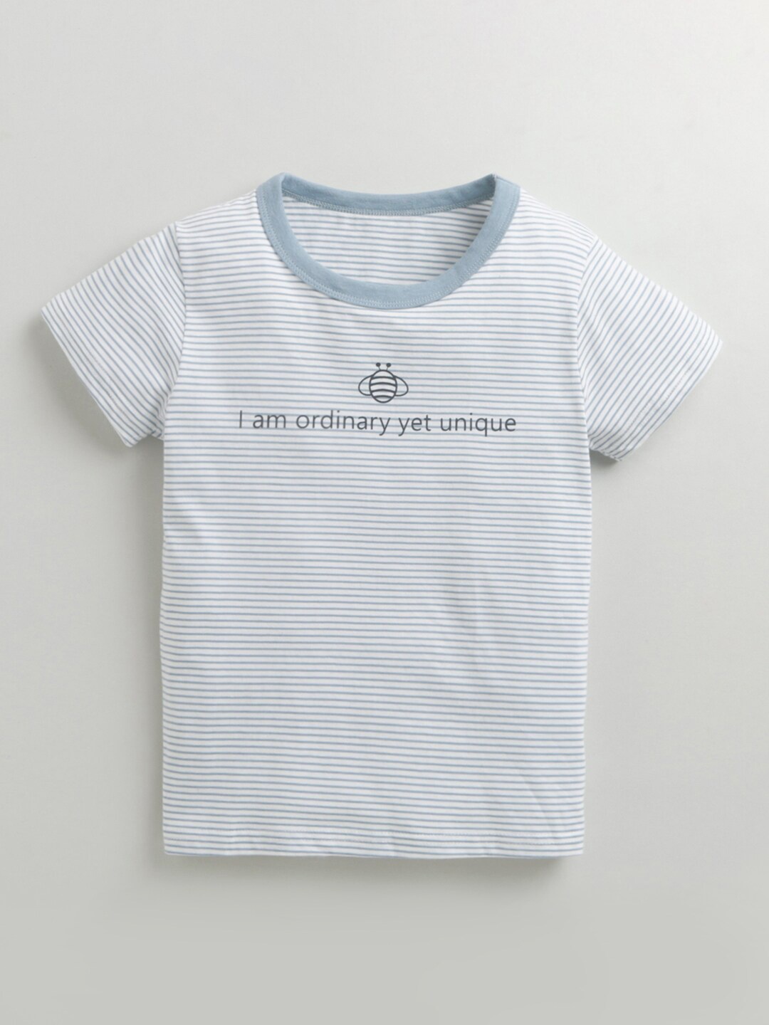 

Hopscotch Boys Blue & White Cotton Striped T-shirt