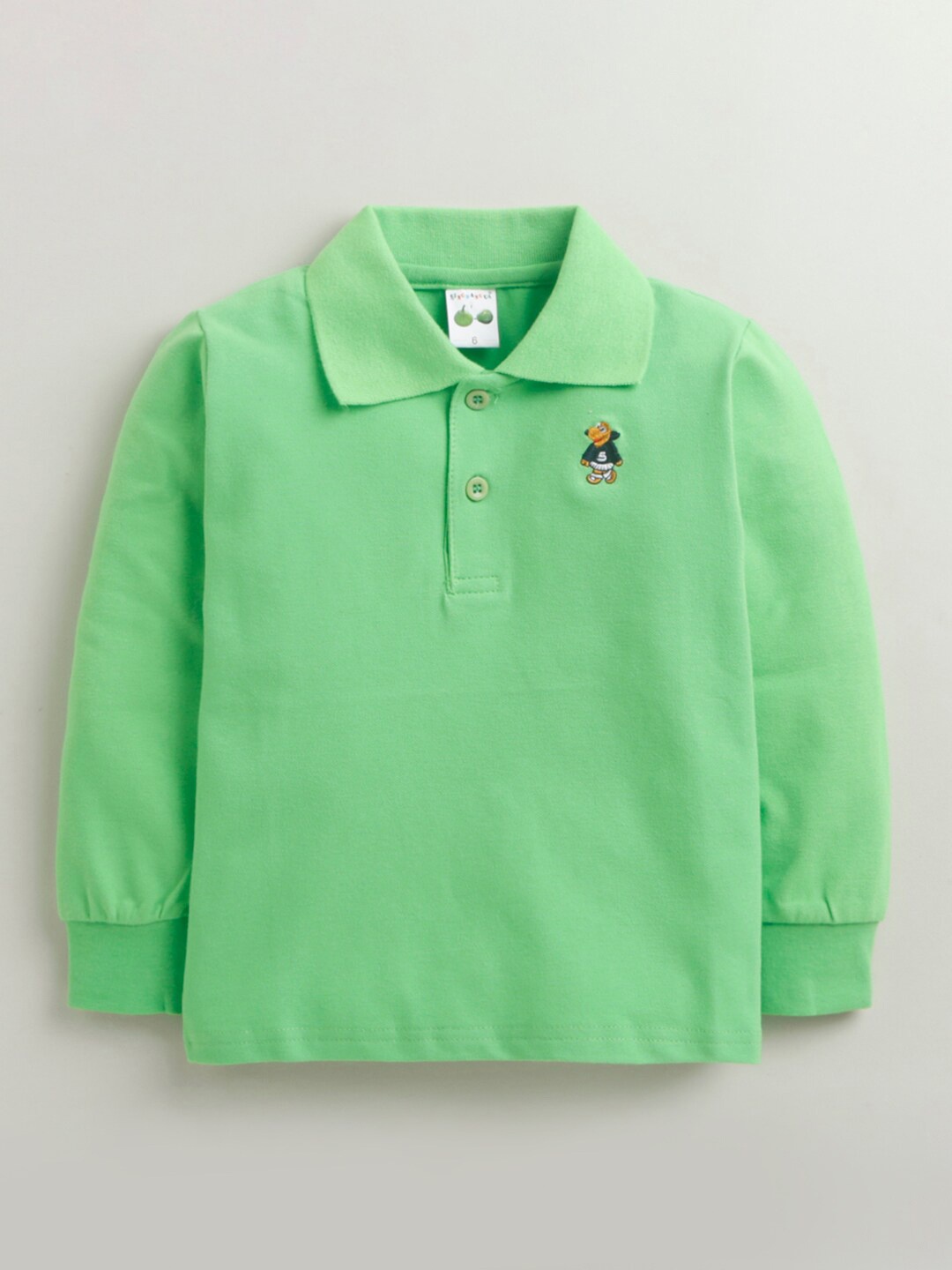 

Hopscotch Boys Green Solid Polo Collar T-shirt