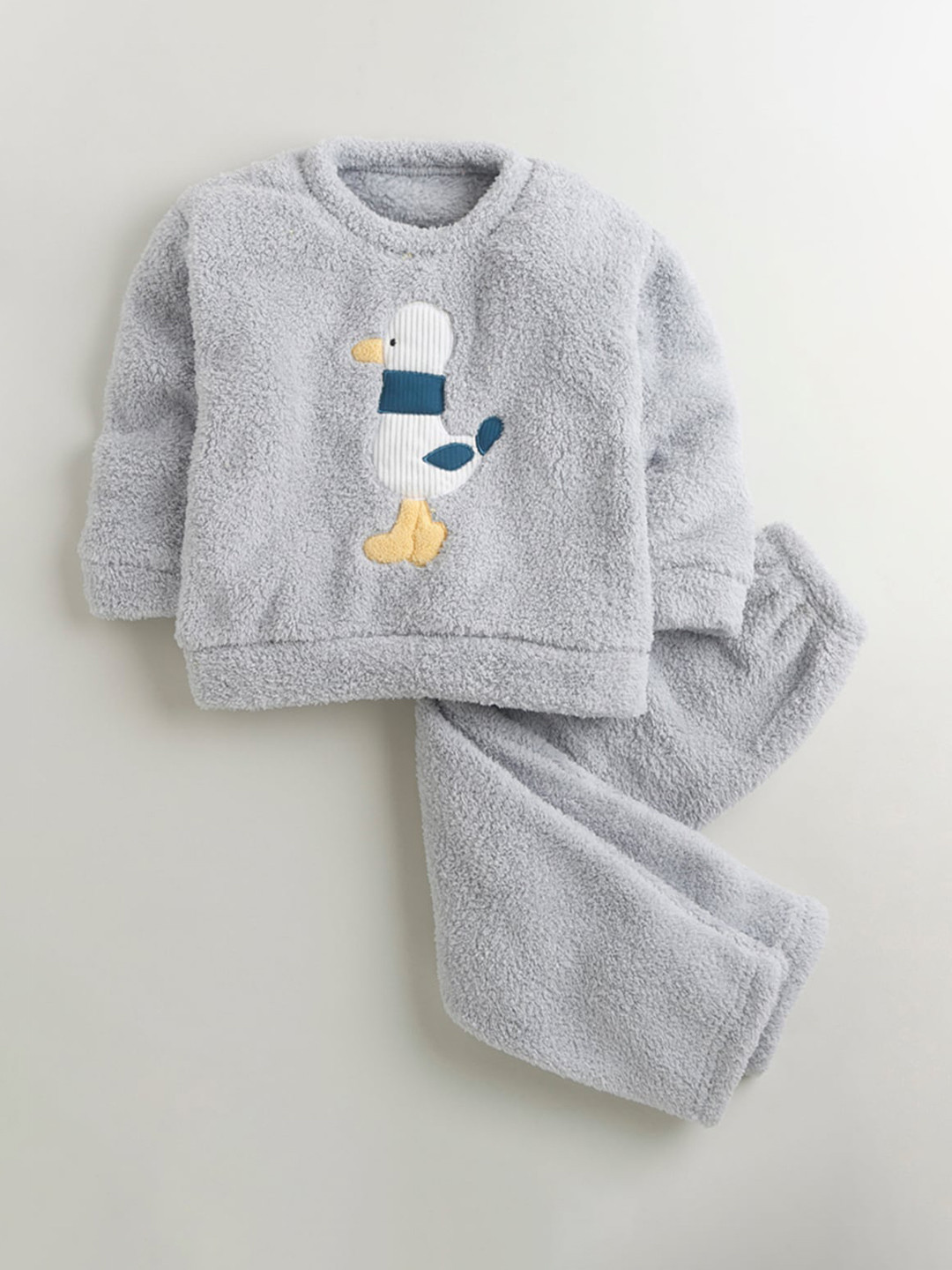 

Hopscotch Boys Grey & White Printed Night suit