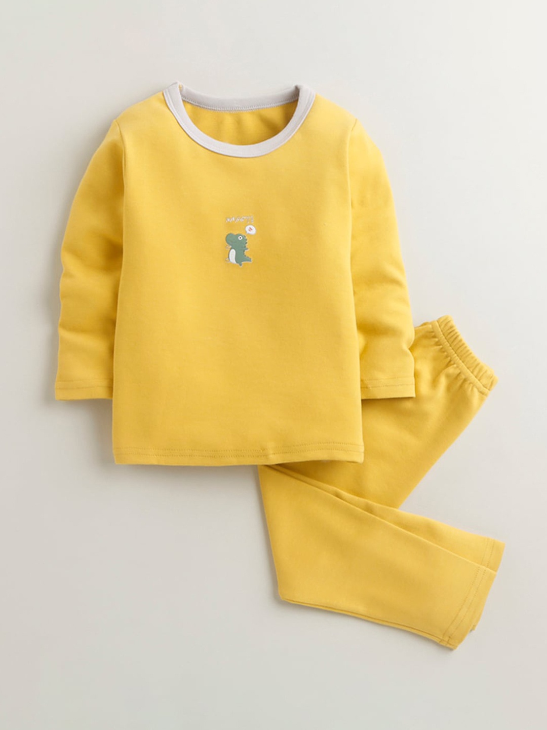 

Hopscotch Boys Yellow Solid Night suit