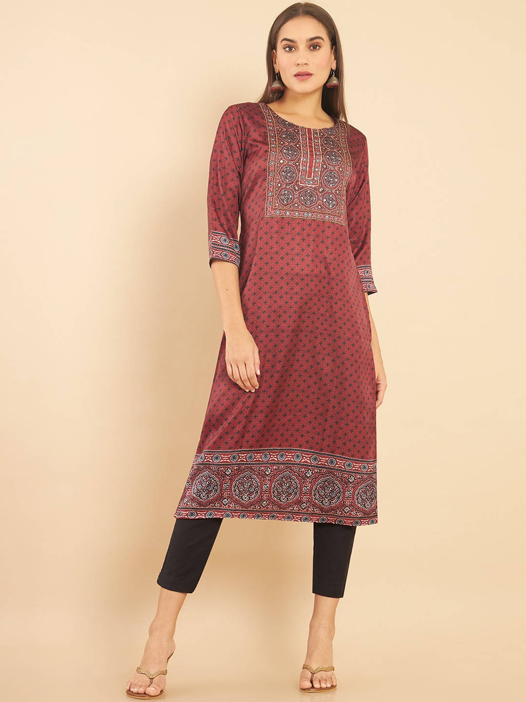 

Soch Women Red Ethnic Motifs Kurta
