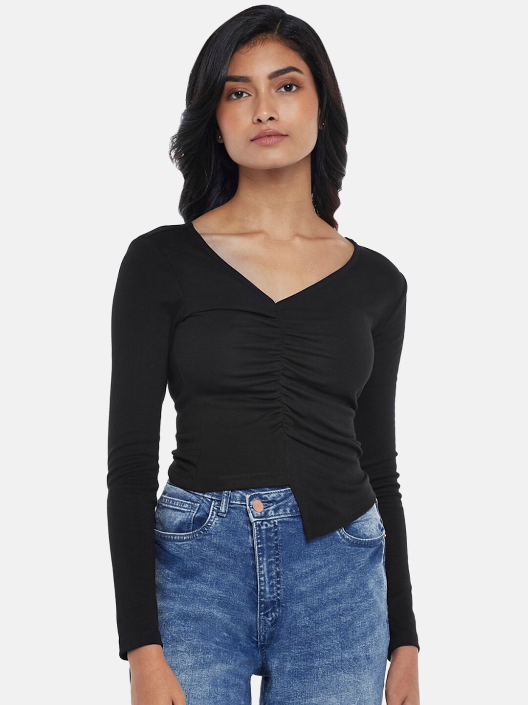 

SF JEANS by Pantaloons Black Solid Top