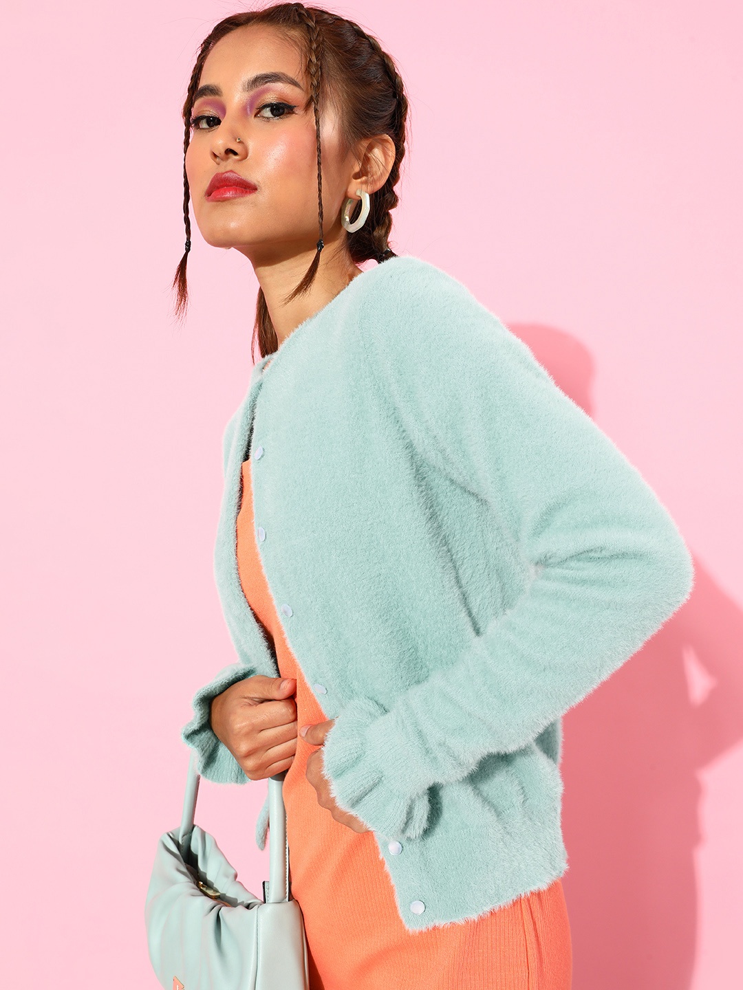 

Mast & Harbour Women Cardigan Sweater, Green