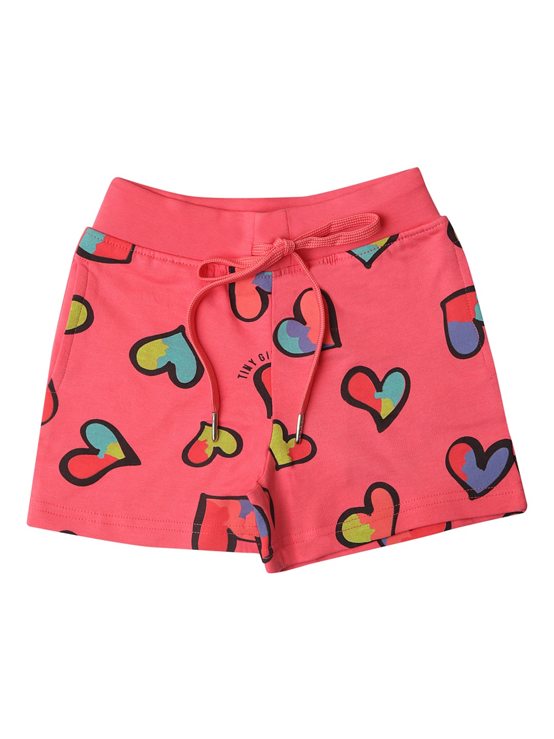 

Tiny Girl Girls Coral Conversational Printed Shorts