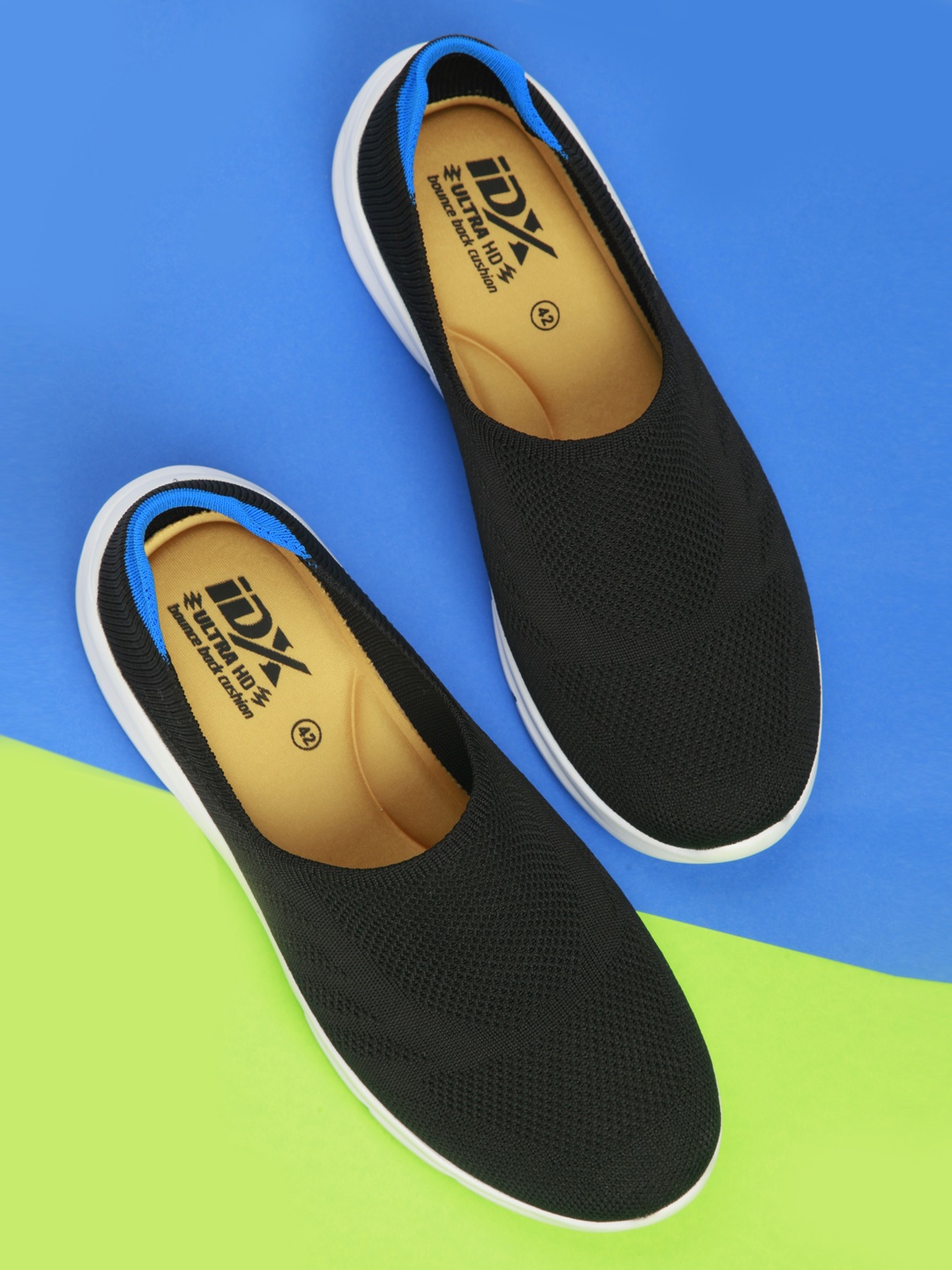 

ID Men Black Perforations Slip-On Sneakers