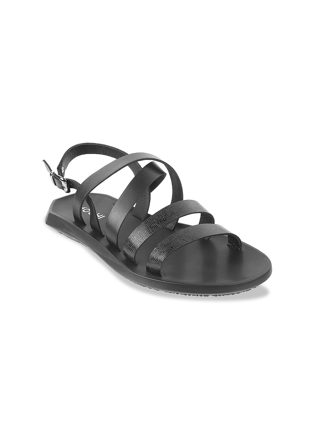 

Mochi Men Black Leather Comfort Sandals