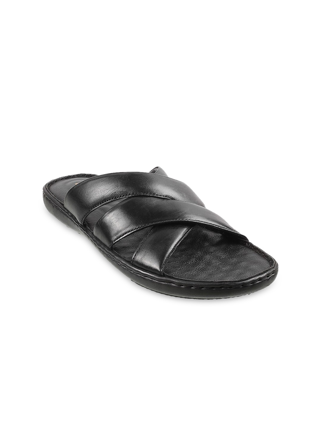 

Mochi Men Black Leather Comfort Sandals